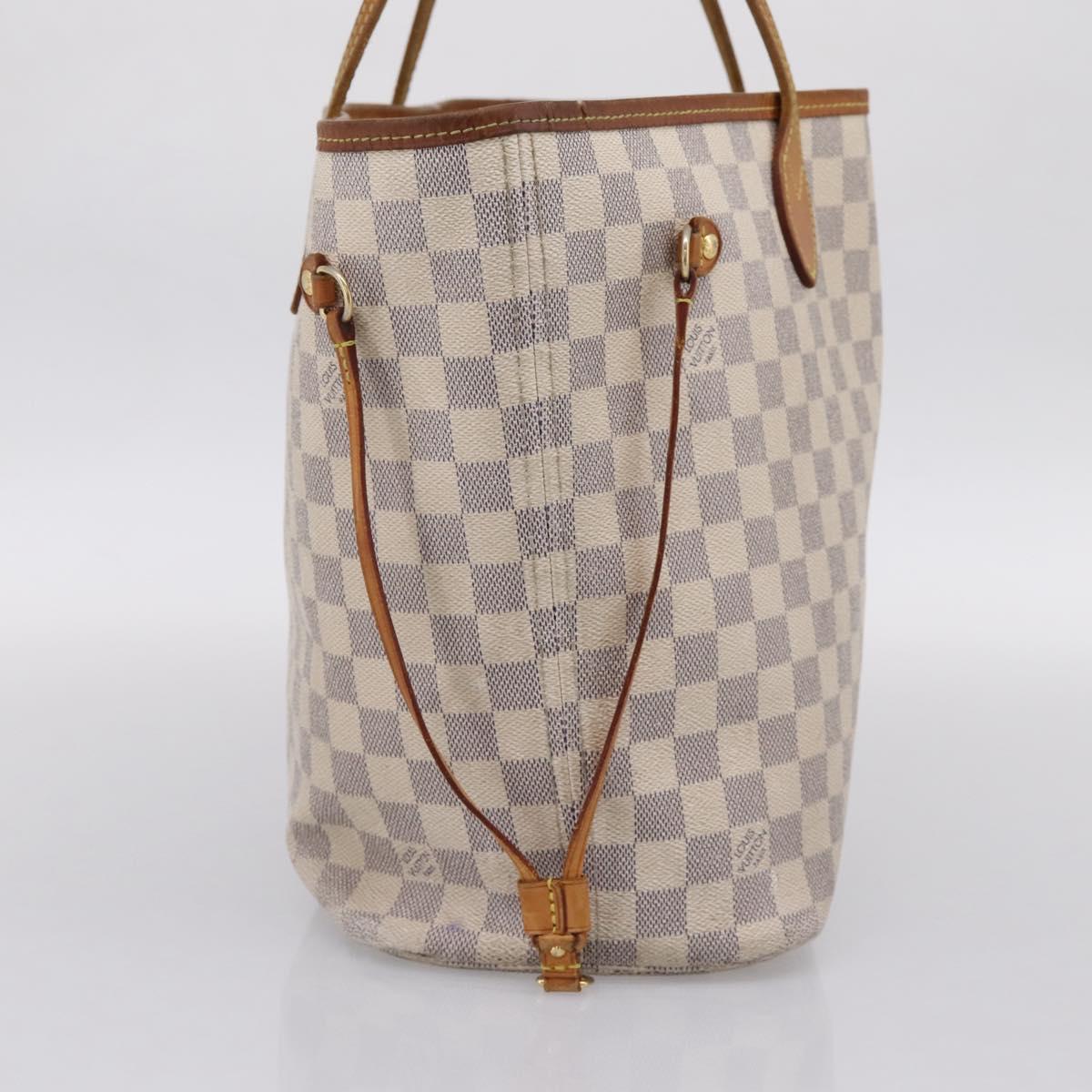 LOUIS VUITTON Damier Azur Neverfull MM Tote Bag N41605 LV Auth 197196