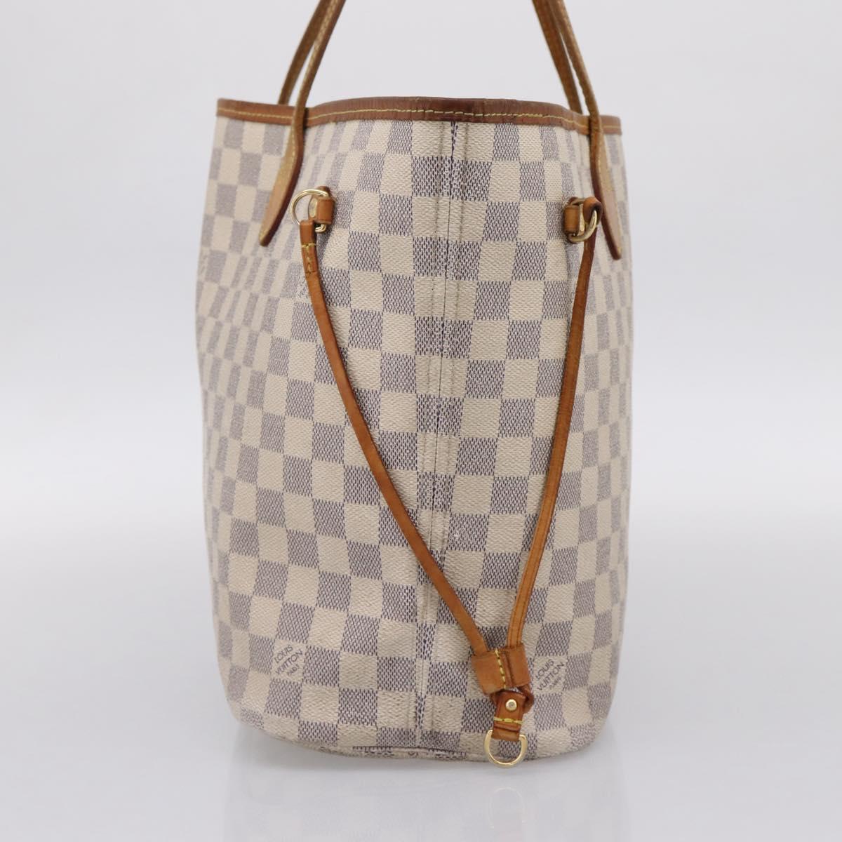 LOUIS VUITTON Damier Azur Neverfull MM Tote Bag N41605 LV Auth 197196