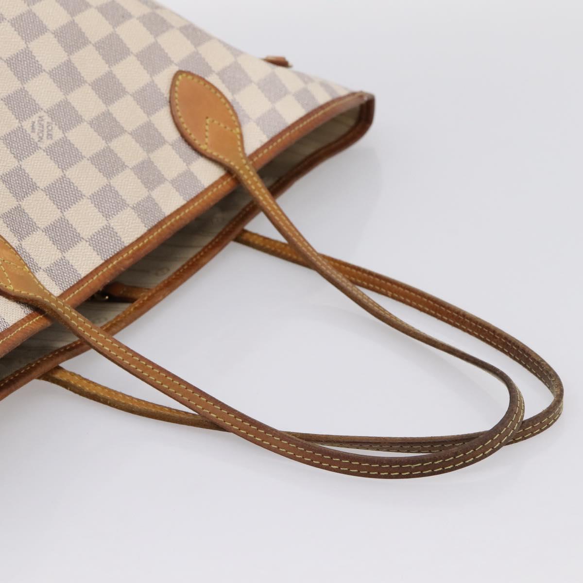 LOUIS VUITTON Damier Azur Neverfull MM Tote Bag N41605 LV Auth 197196