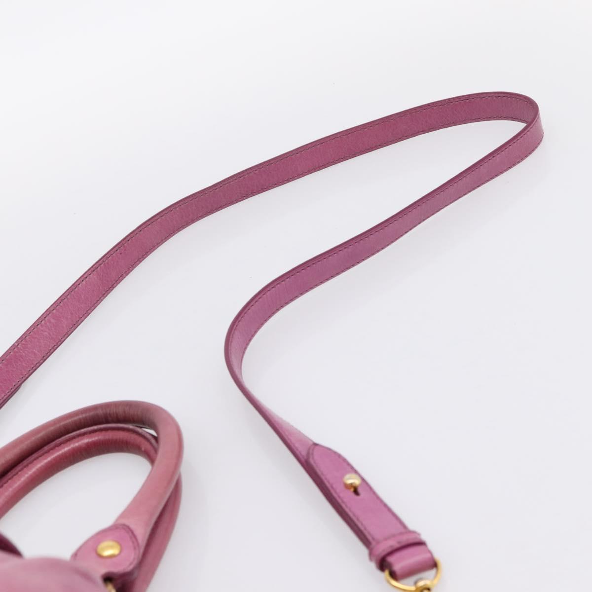 Miu Miu Matelasse Hand Bag Vitellolux 2way Pink Gold Auth 197197SAM