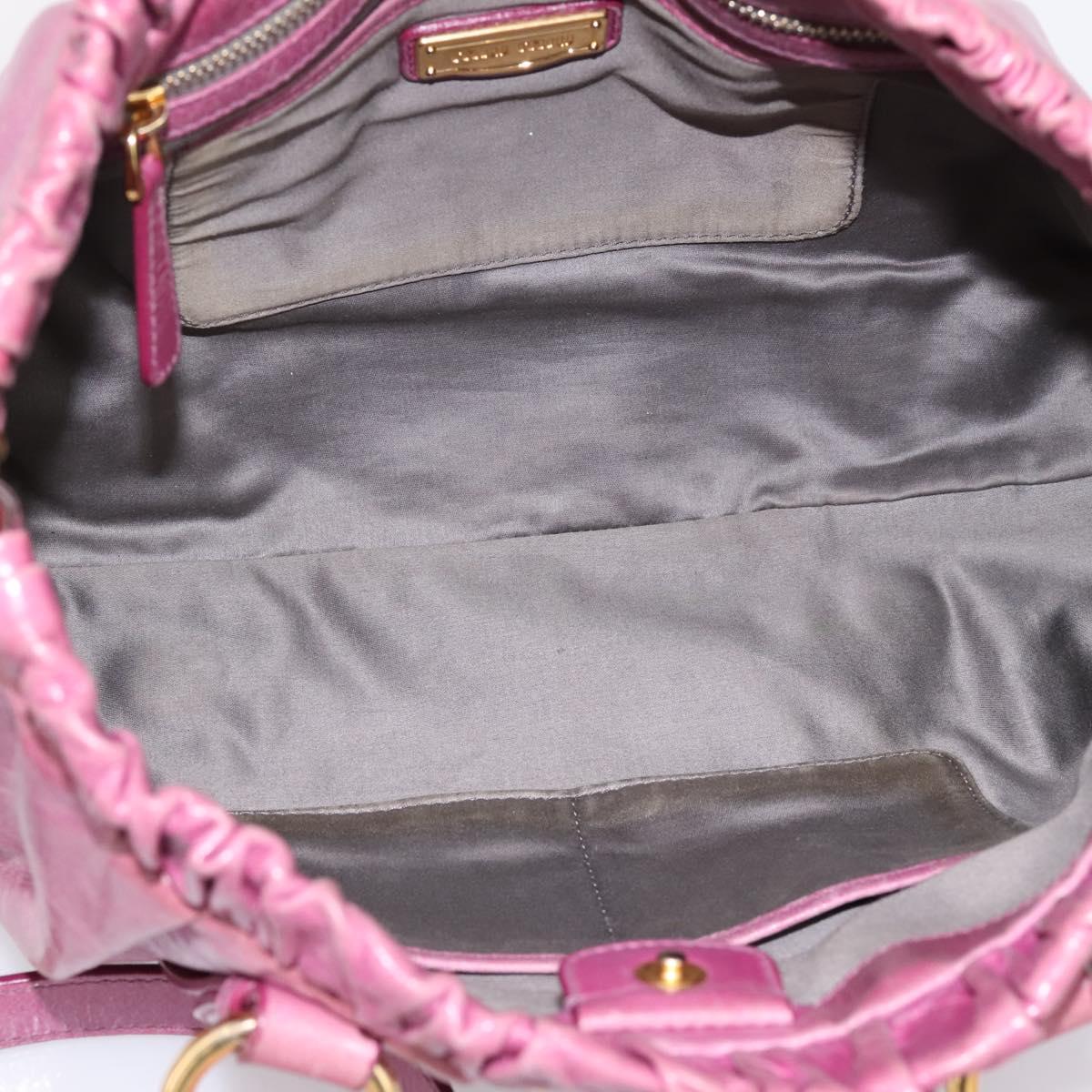 Miu Miu Matelasse Hand Bag Vitellolux 2way Pink Gold Auth 197197SAM