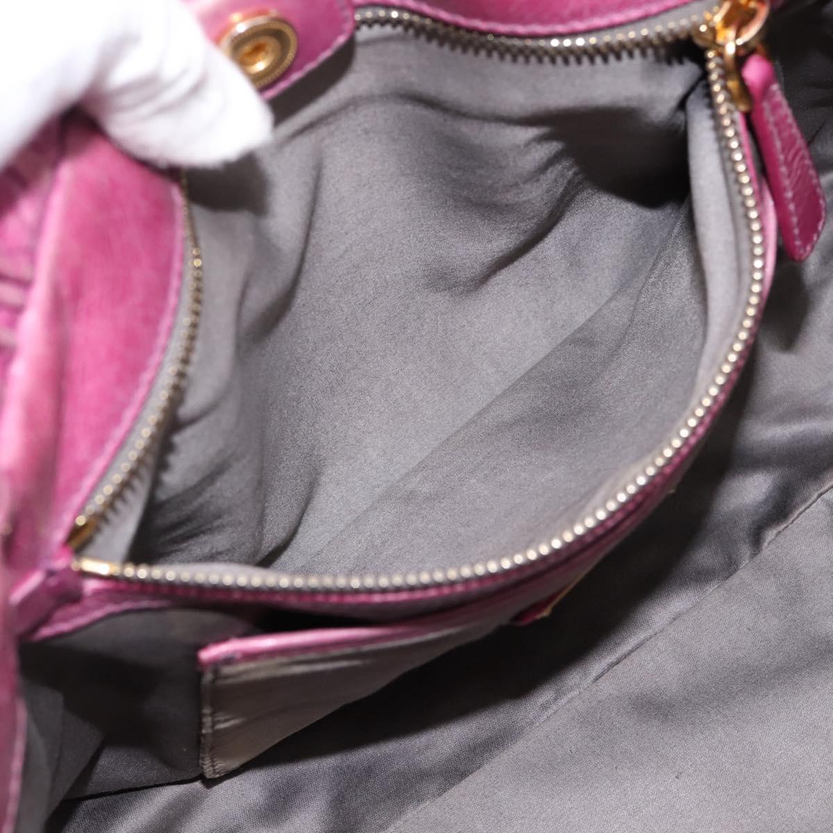 Miu Miu Matelasse Hand Bag Vitellolux 2way Pink Gold Auth 197197SAM