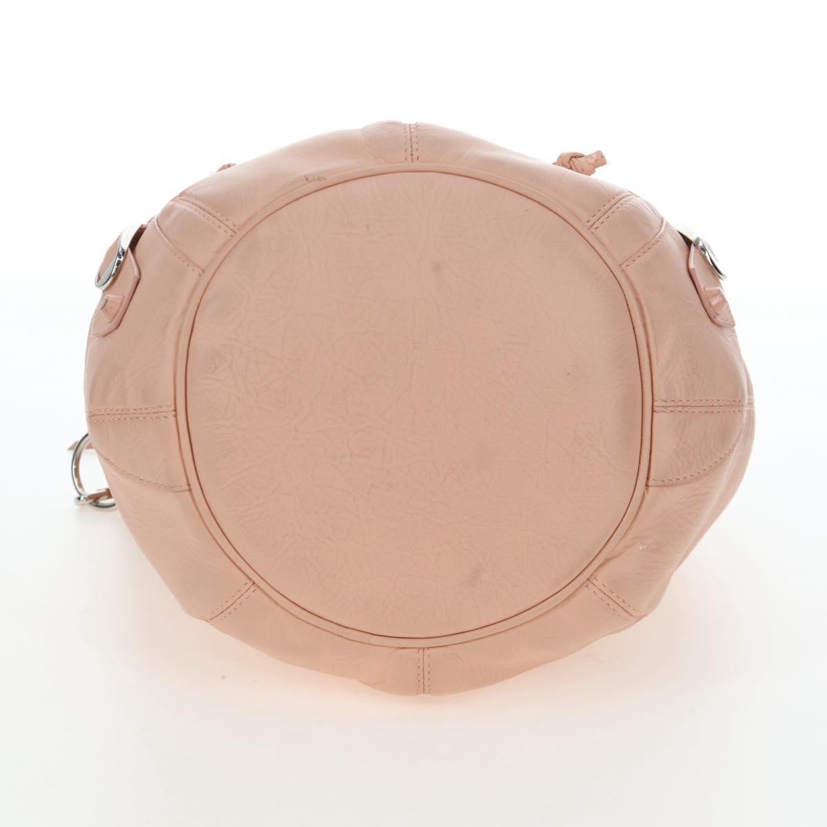BALENCIAGA Classic Mini Pompon Hand Bag Leather 2way Pink 246438 Auth 197200V