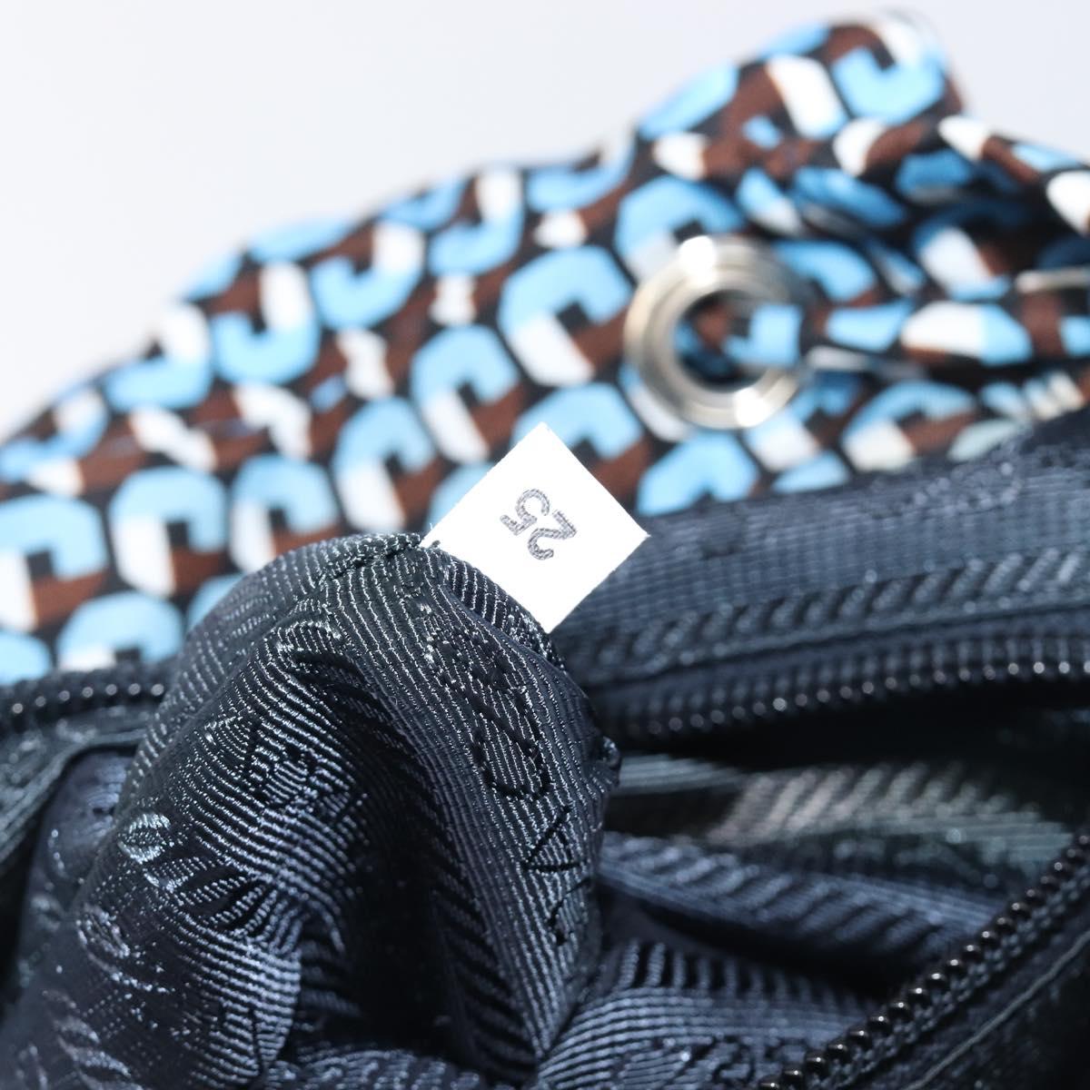 PRADA Backpack Nylon Blue Silver Auth 197214A