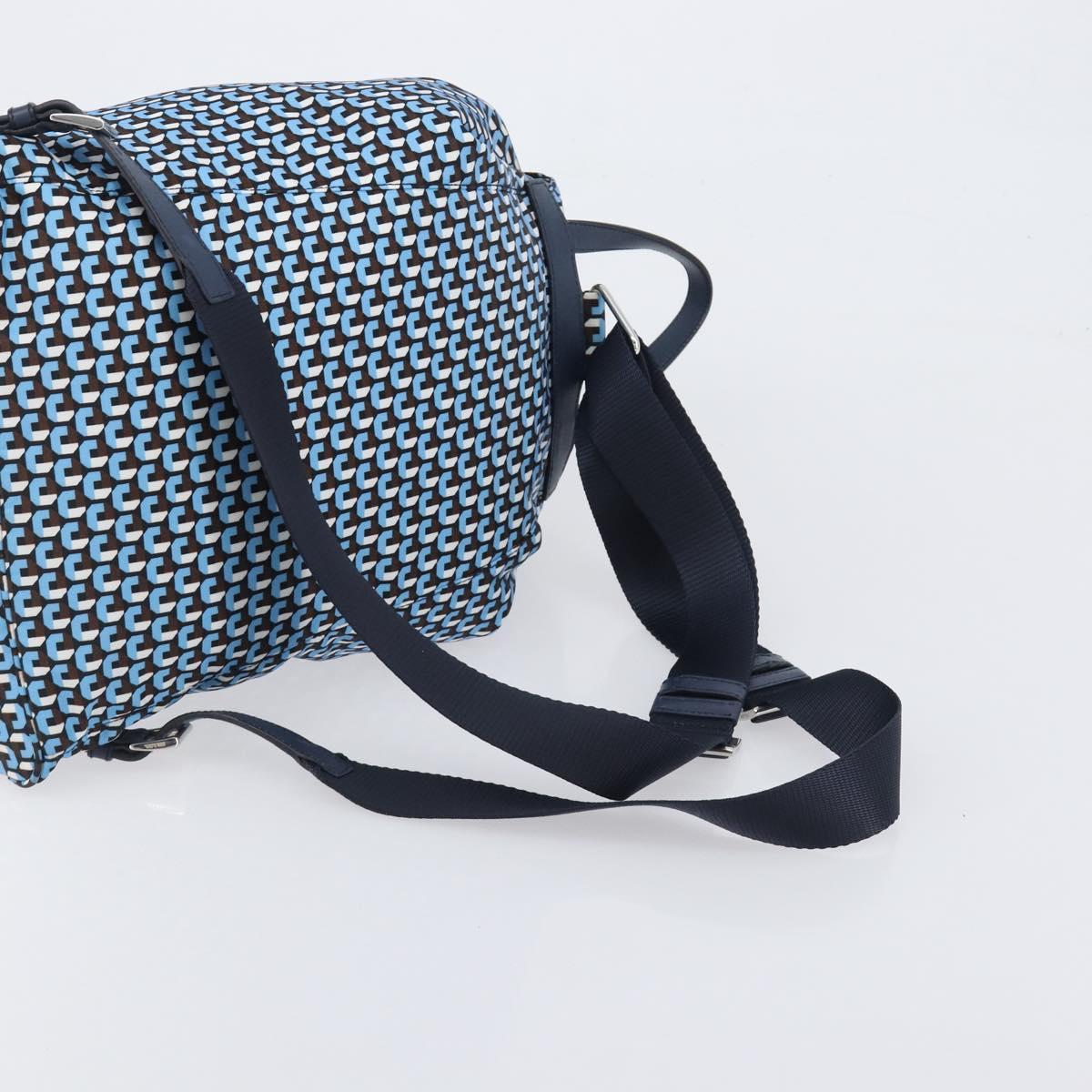 PRADA Backpack Nylon Blue Silver Auth 197214A