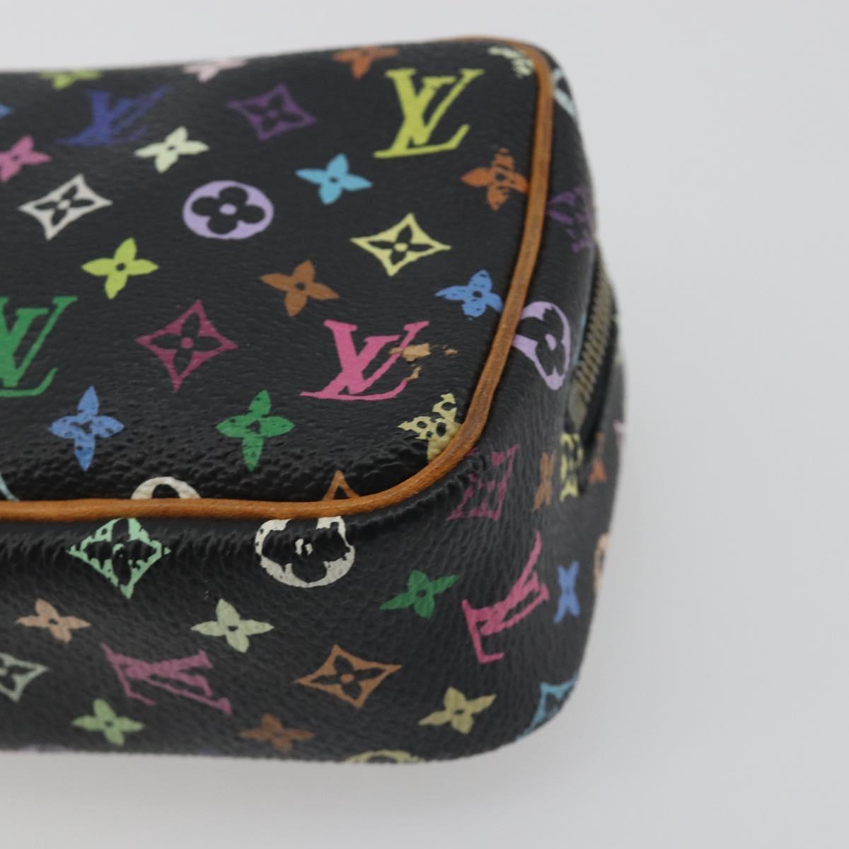 LOUIS VUITTON Monogram Multicolor Trousse Wapity Pouch Black M58034 Auth 197219