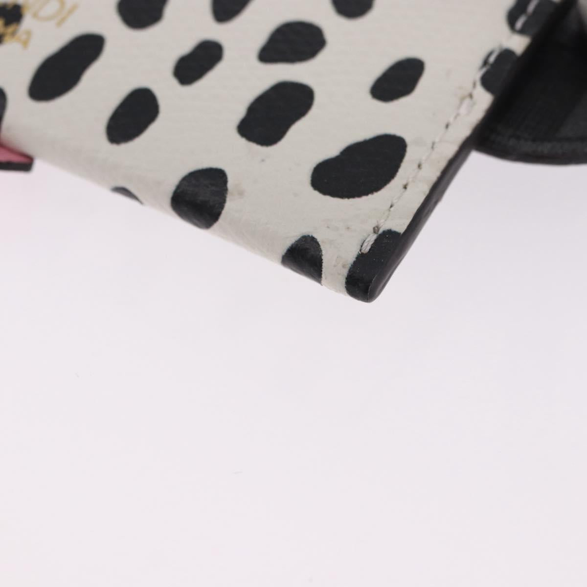 FENDI Pass Case Card Case Leather White Auth 197220M