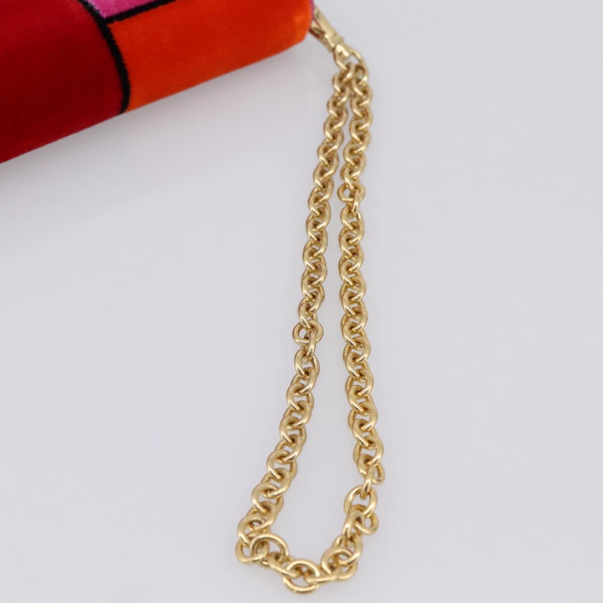 PRADA Long Wallet Velor Red Gold Auth 197223M