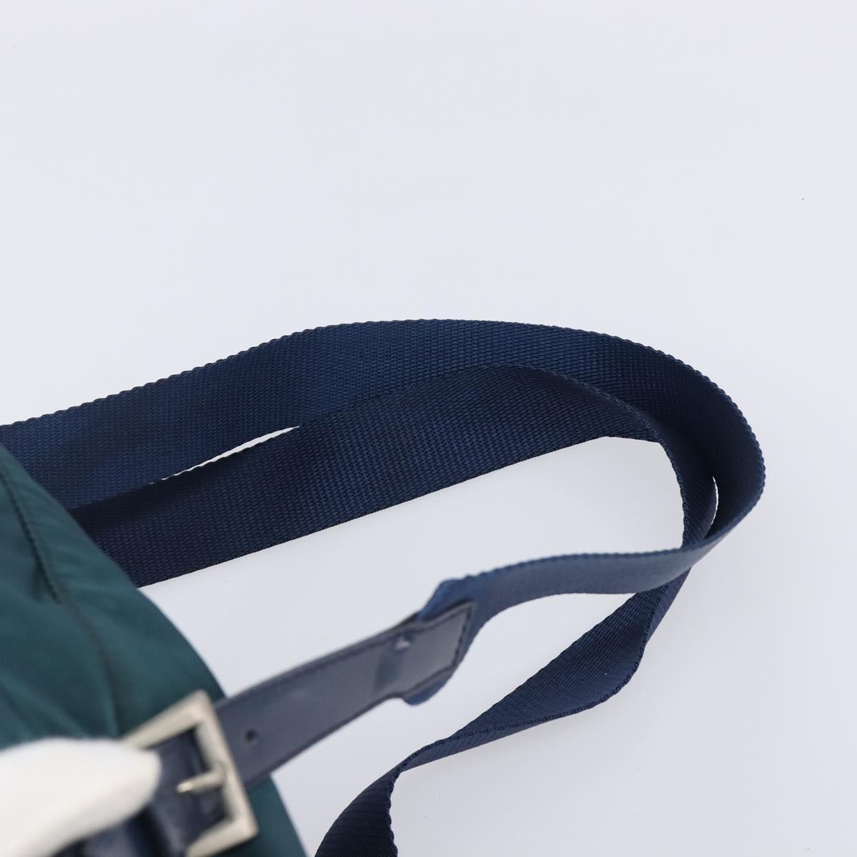 PRADA Backpack Nylon Green Silver Auth 197232