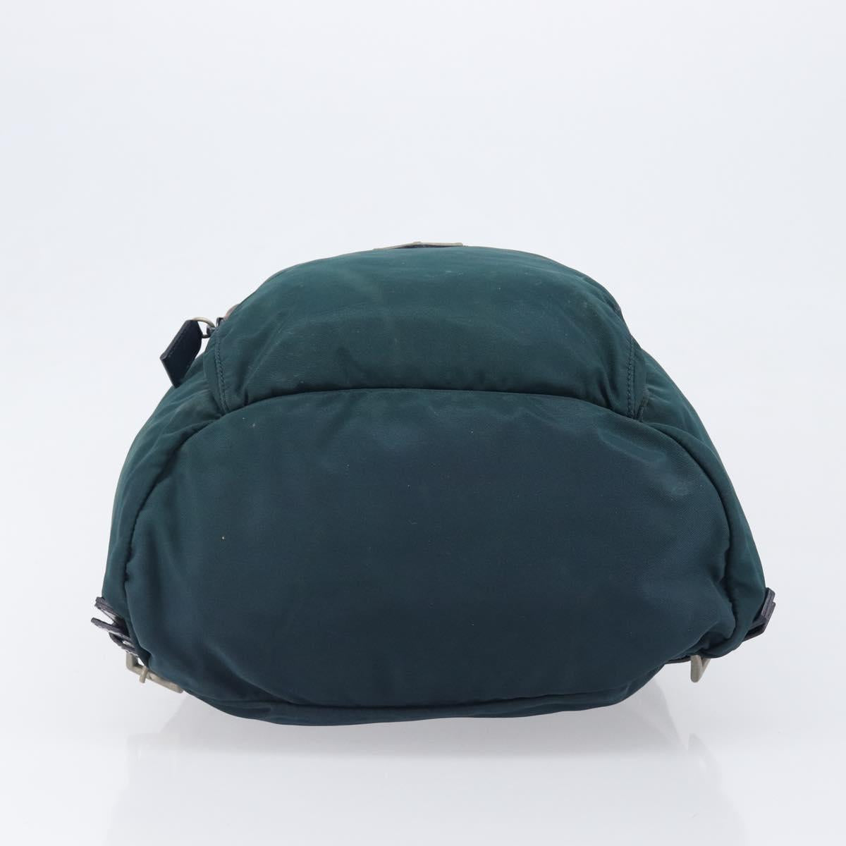 PRADA Backpack Nylon Green Silver Auth 197232