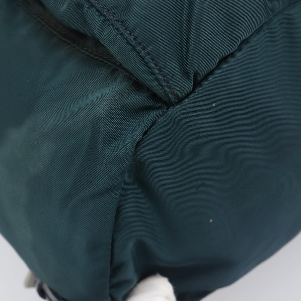 PRADA Backpack Nylon Green Silver Auth 197232