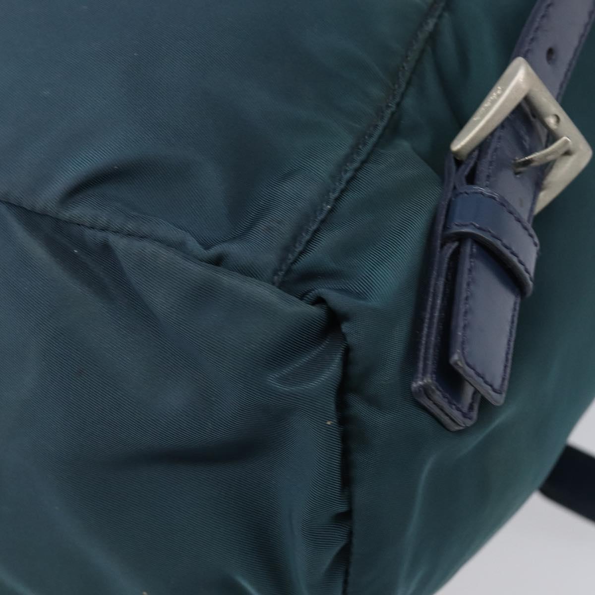 PRADA Backpack Nylon Green Silver Auth 197232