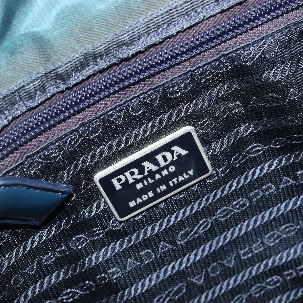 PRADA Backpack Nylon Green Silver Auth 197232