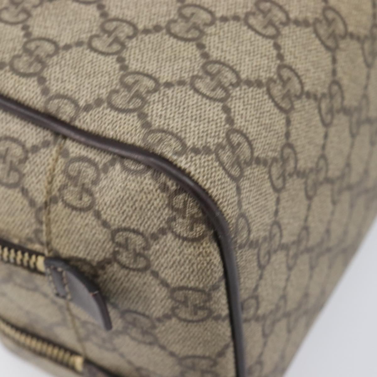 GUCCI GG Supreme Hand Bag PVC Beige Gold 211125 Auth 197233