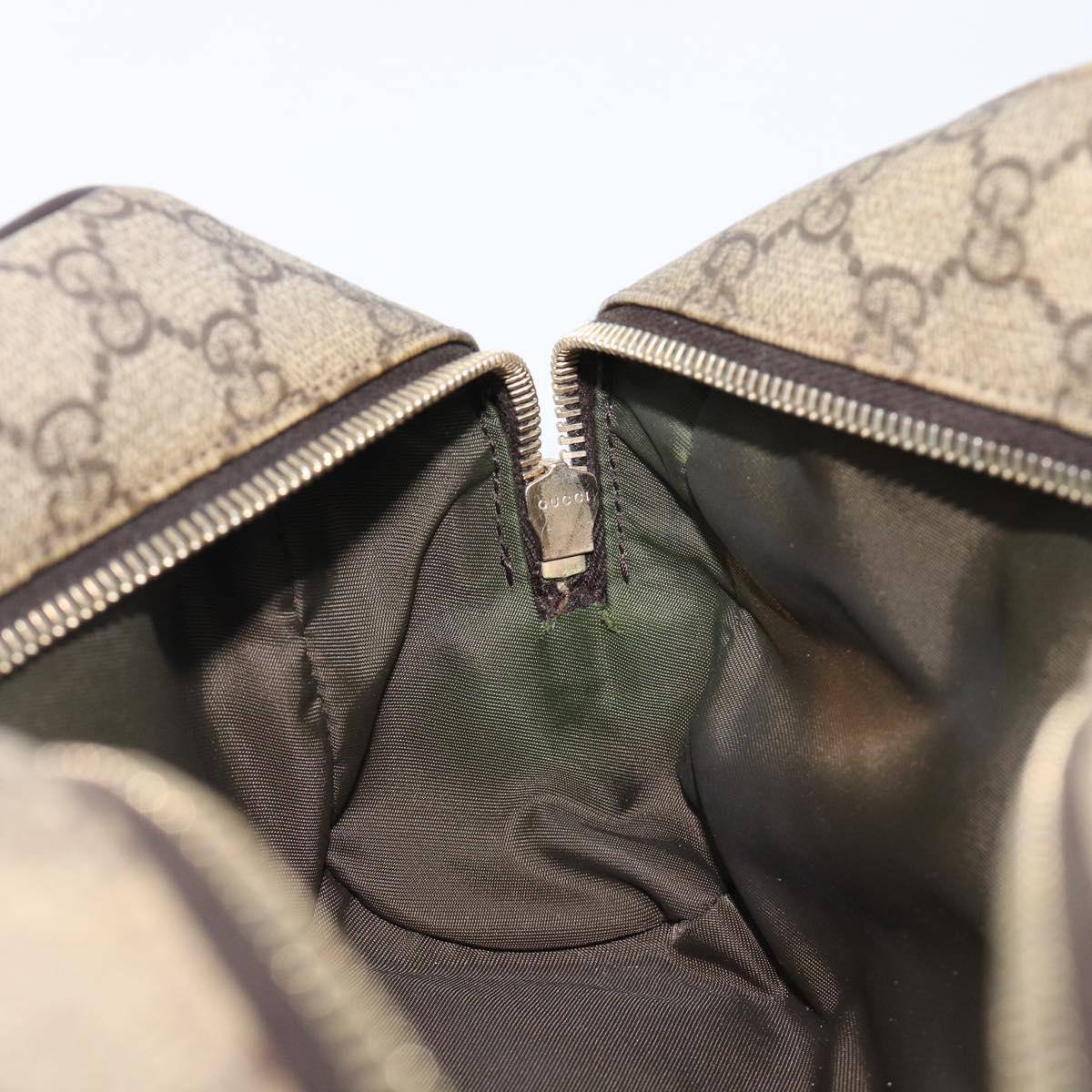 GUCCI GG Supreme Hand Bag PVC Beige Gold 211125 Auth 197233