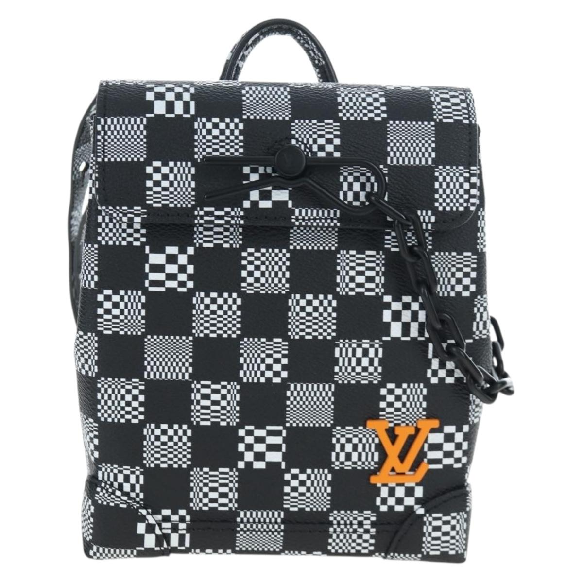 LOUIS VUITTON Damier Distorted Steamer XS Bag Black N60453 LV Auth 197245SM