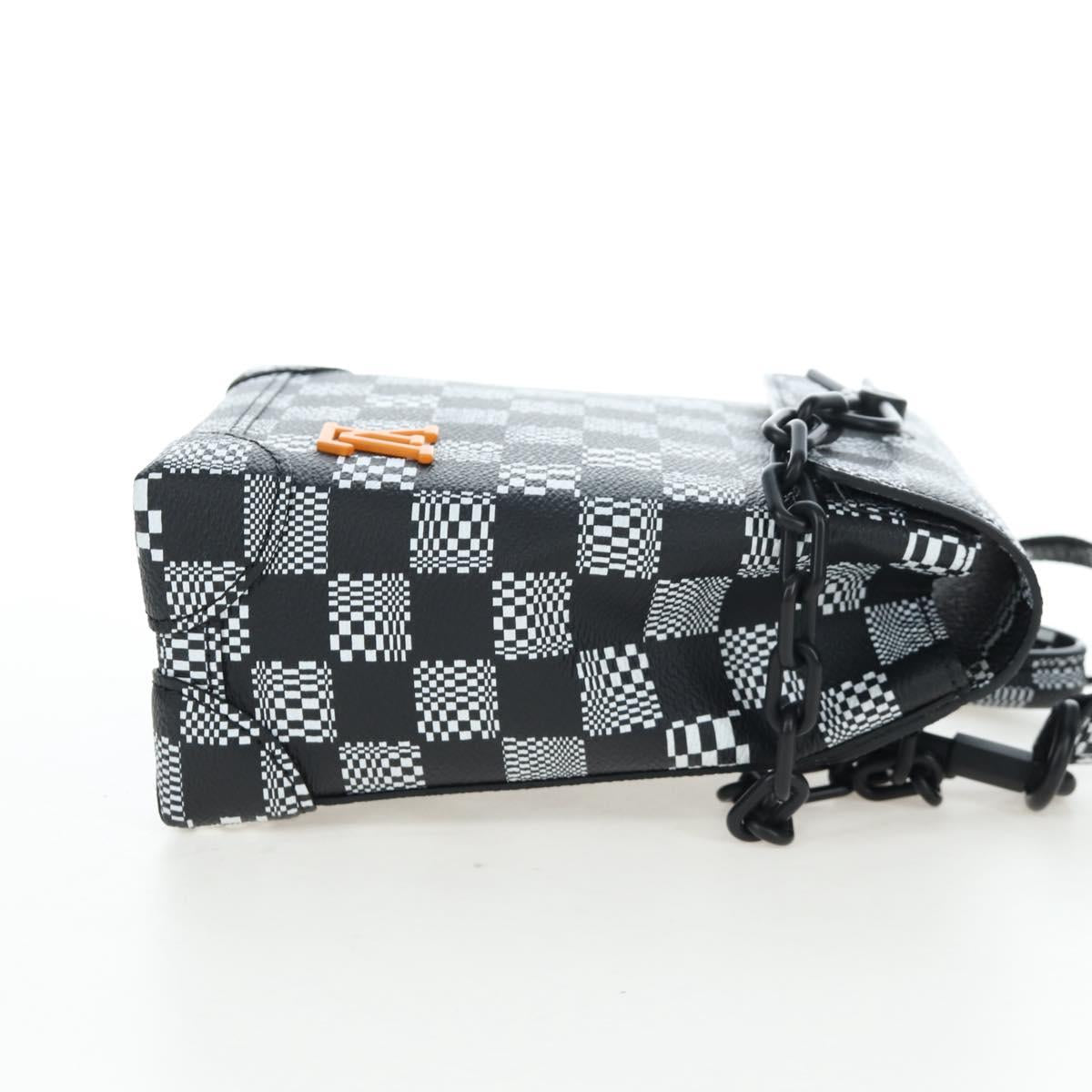 LOUIS VUITTON Damier Distorted Steamer XS Bag Black N60453 LV Auth 197245SM