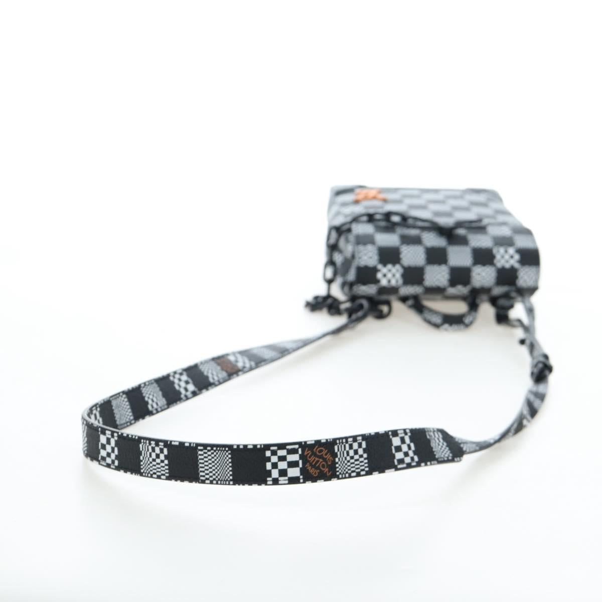 LOUIS VUITTON Damier Distorted Steamer XS Bag Black N60453 LV Auth 197245SM