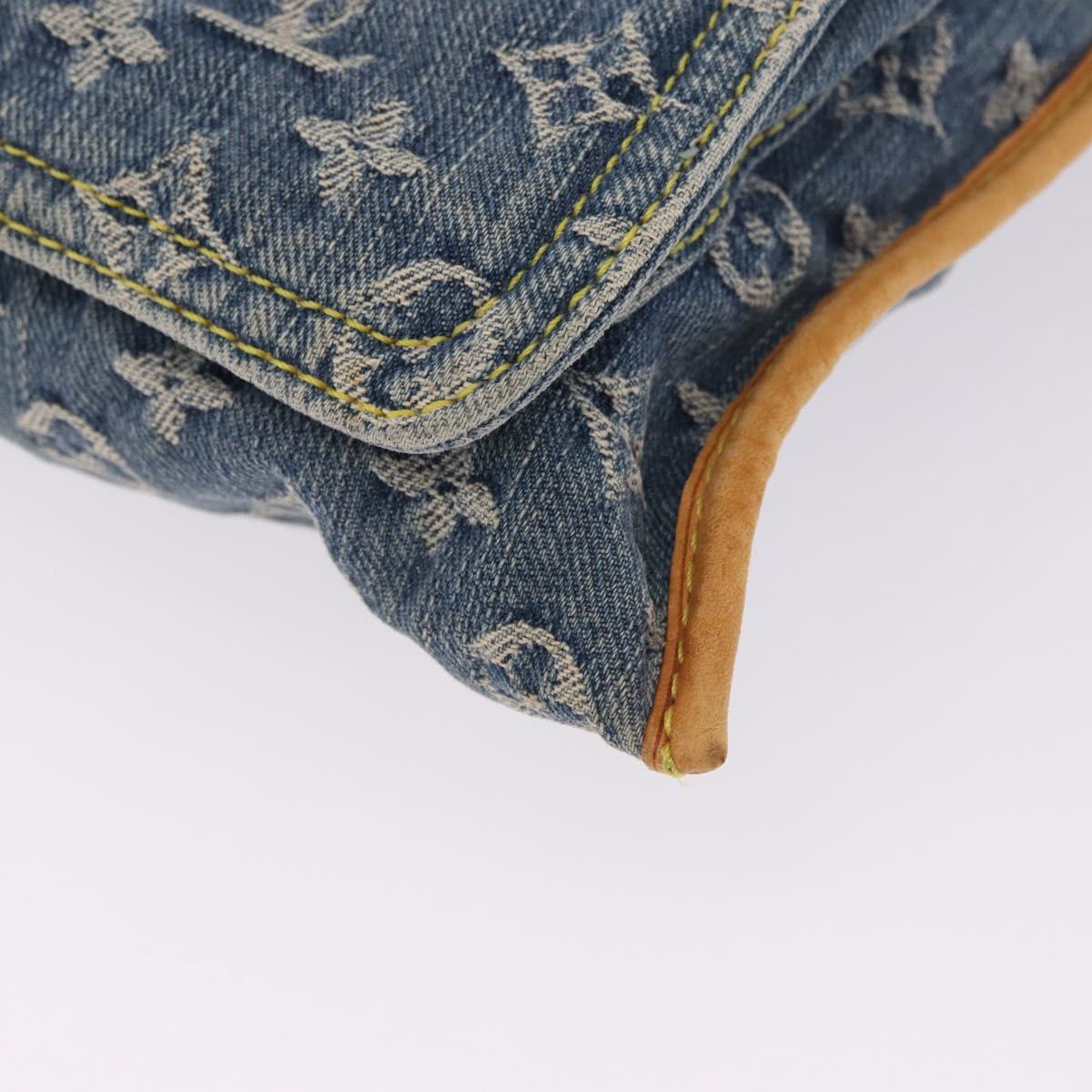 LOUIS VUITTON Monogram Denim Flat shopper Tote Bag Blue M95018 LV Auth 197248V