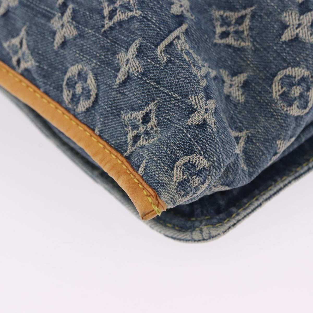 LOUIS VUITTON Monogram Denim Flat shopper Tote Bag Blue M95018 LV Auth 197248V
