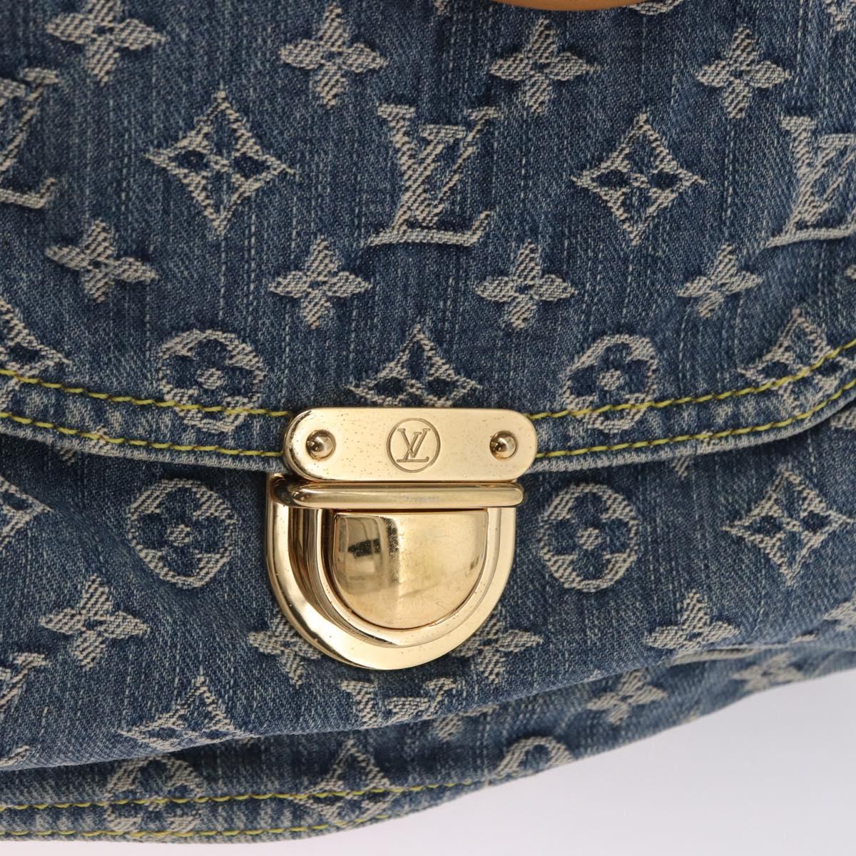 LOUIS VUITTON Monogram Denim Flat shopper Tote Bag Blue M95018 LV Auth 197248V