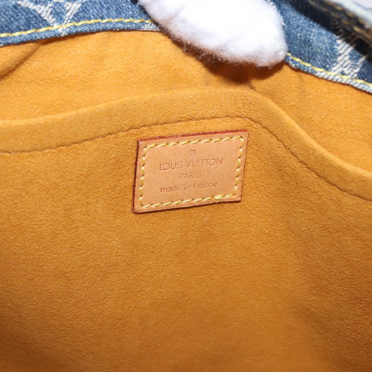 LOUIS VUITTON Monogram Denim Flat shopper Tote Bag Blue M95018 LV Auth 197248V