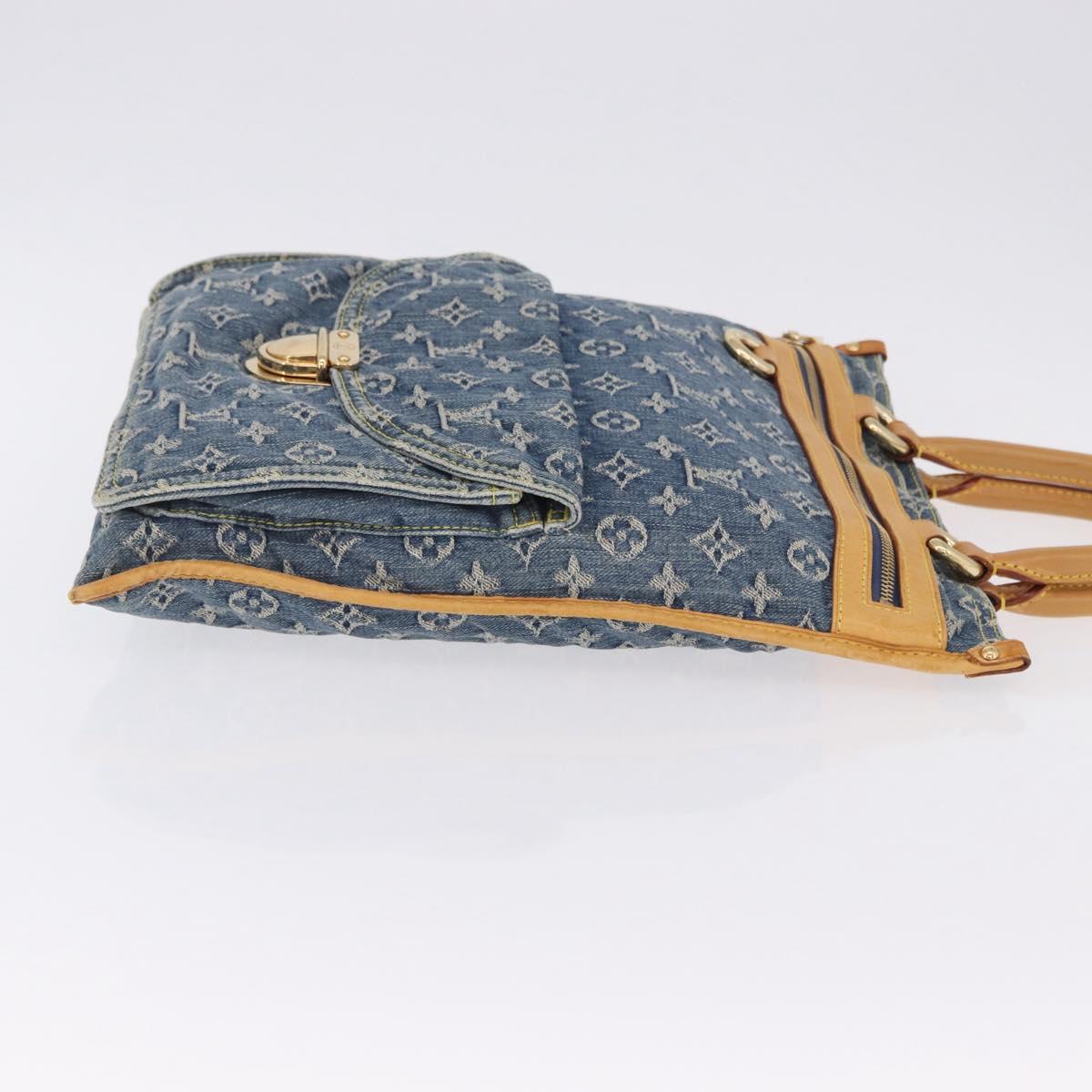 LOUIS VUITTON Monogram Denim Flat shopper Tote Bag Blue M95018 LV Auth 197248V
