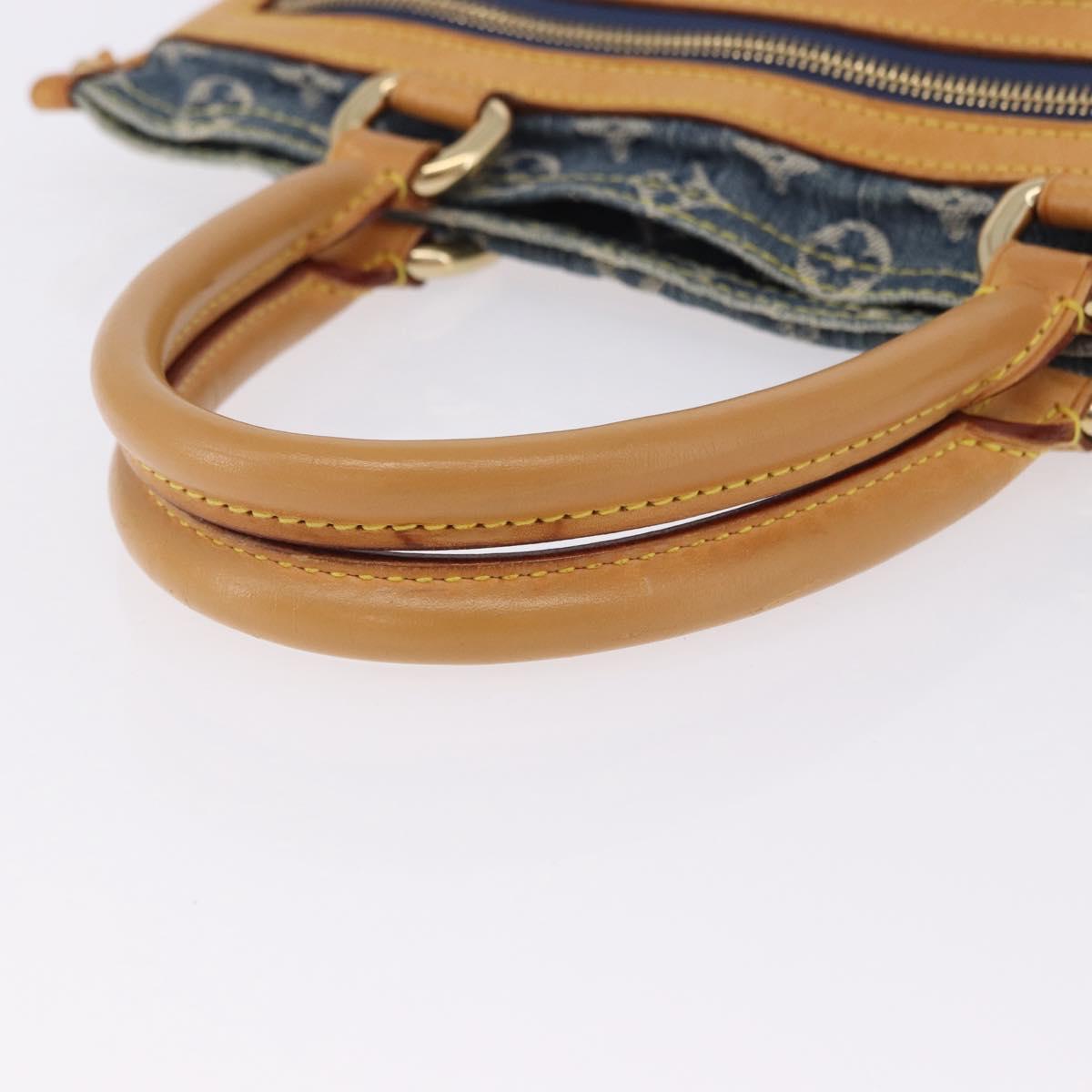 LOUIS VUITTON Monogram Denim Flat shopper Tote Bag Blue M95018 LV Auth 197248V
