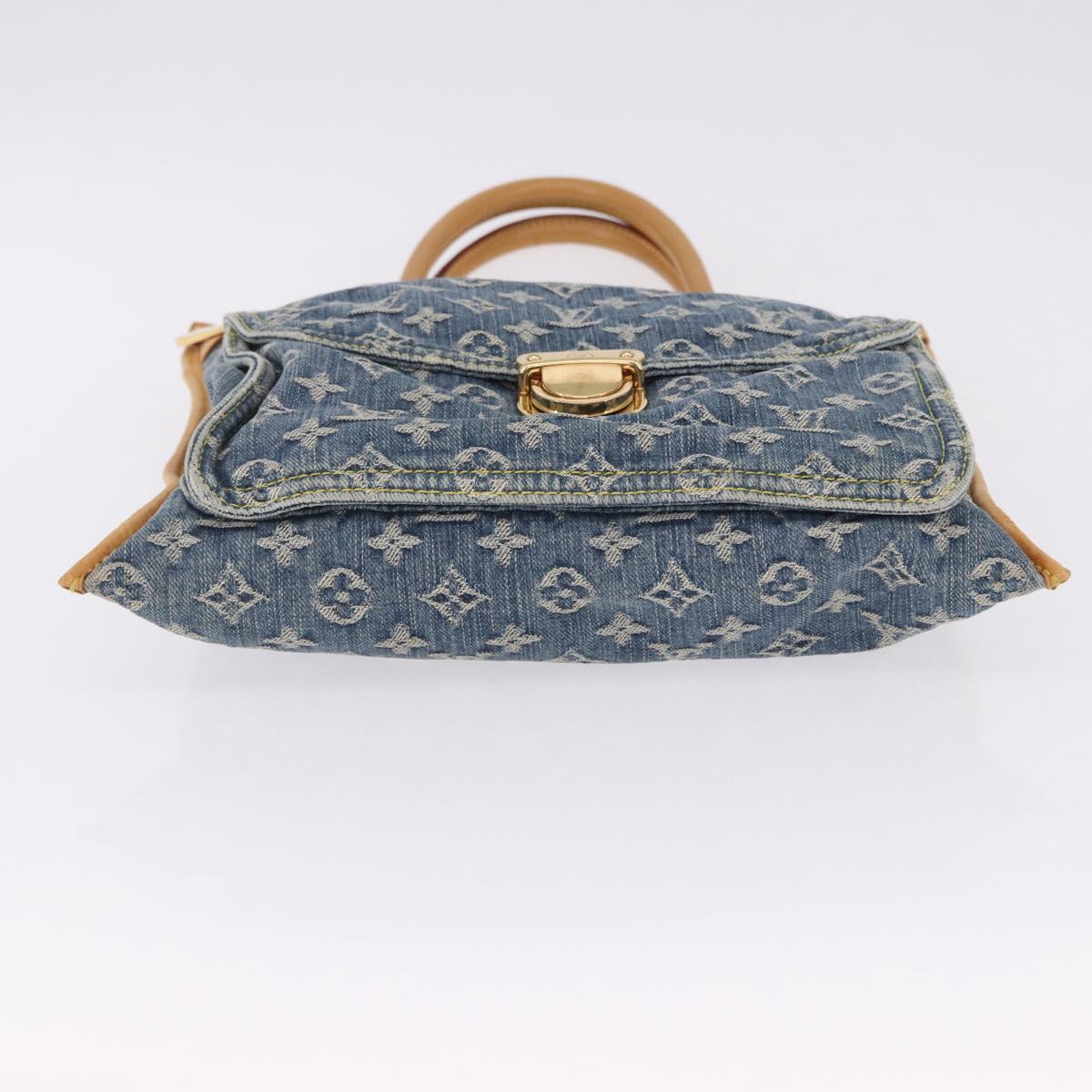 LOUIS VUITTON Monogram Denim Flat shopper Tote Bag Blue M95018 LV Auth 197248V