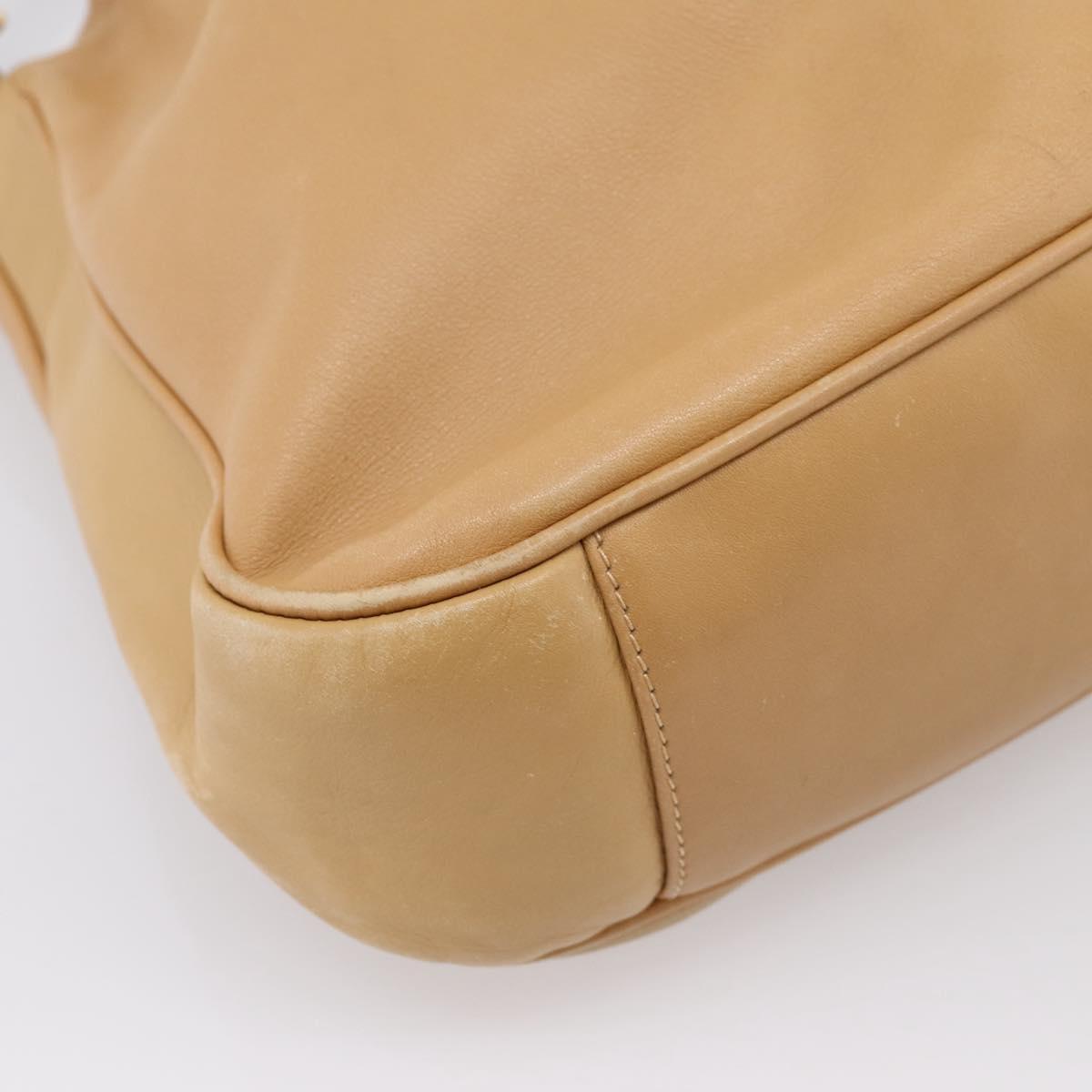 GUCCI Bamboo Shoulder Bag Suede 2way Beige Gold 001 1014 1638 0 Auth 197255