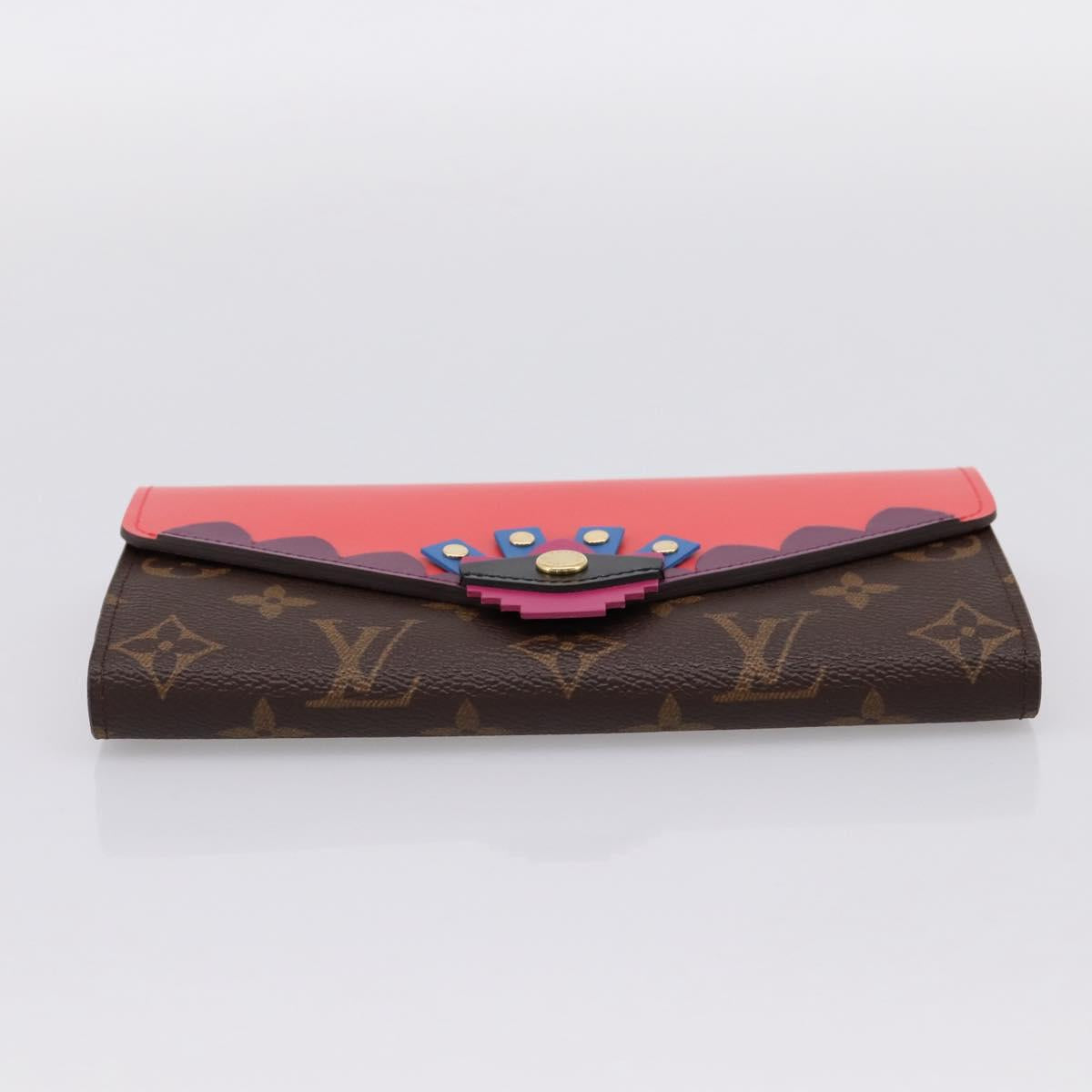 LOUIS VUITTON Monogram Totem Portefeuille Sarah Long Wallet M61348 Auth 197259M