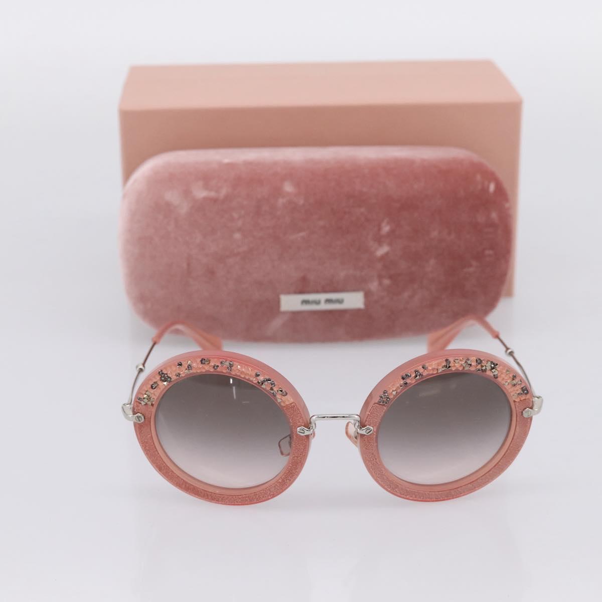 Miu Miu Sunglasses Metal Pink Auth 197261M