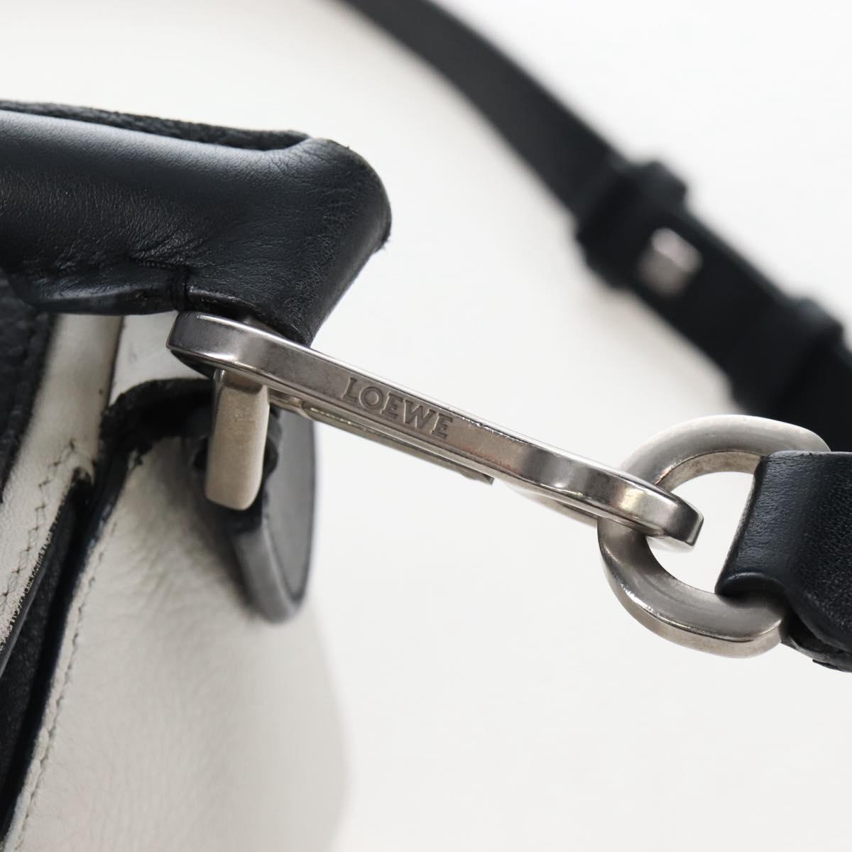 LOEWE Anagram Rose Puzzle Bag Small Bag Leather 2way Black Silver Auth 197266SAM