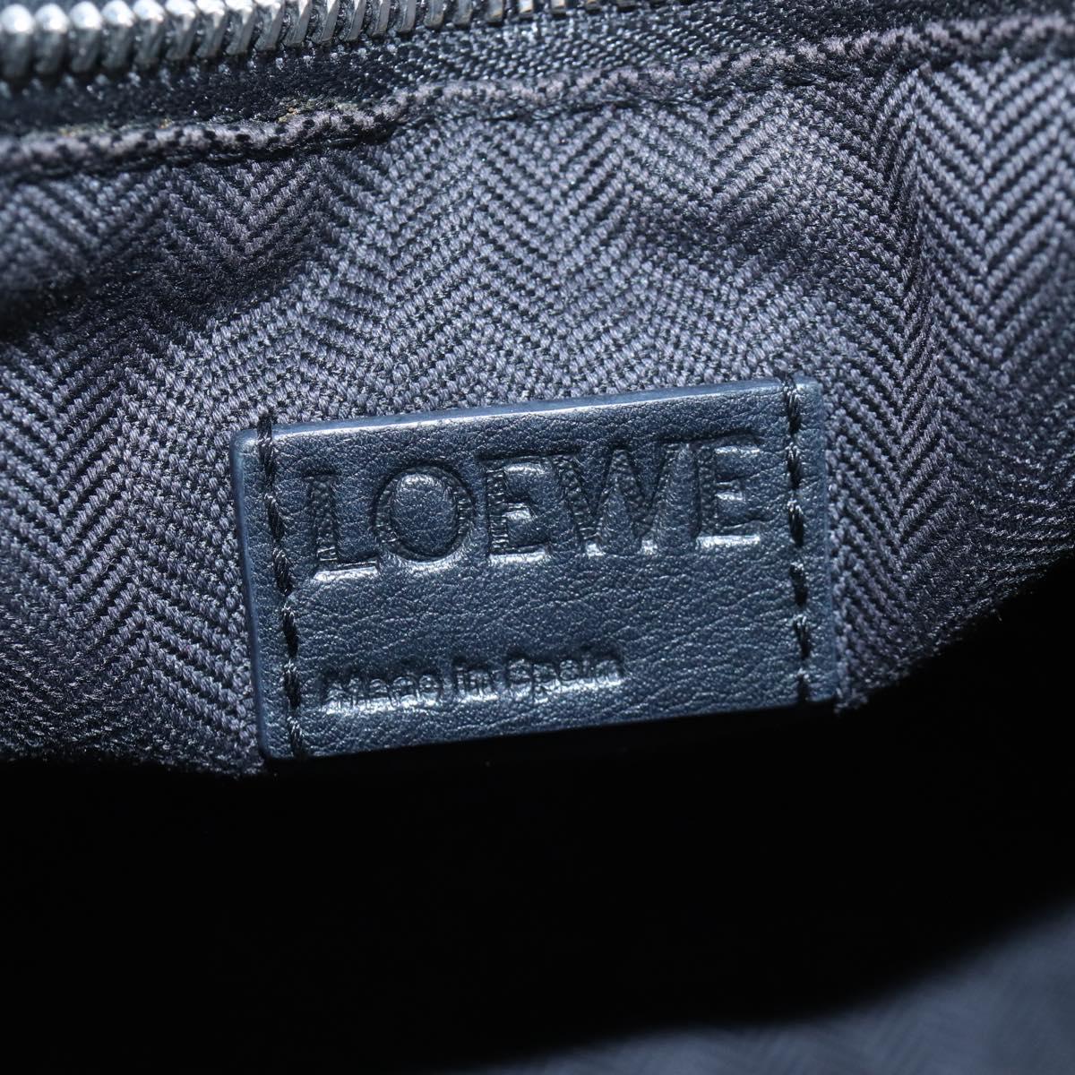 LOEWE Anagram Rose Puzzle Bag Small Bag Leather 2way Black Silver Auth 197266SAM