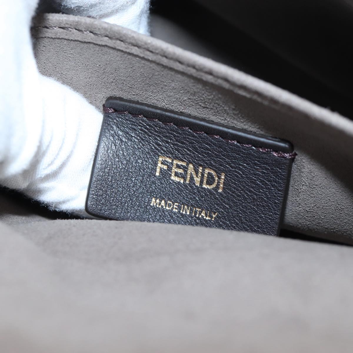 FENDI Chain Shoulder Bag Suede 2way Brown Gold Auth 197273SAV