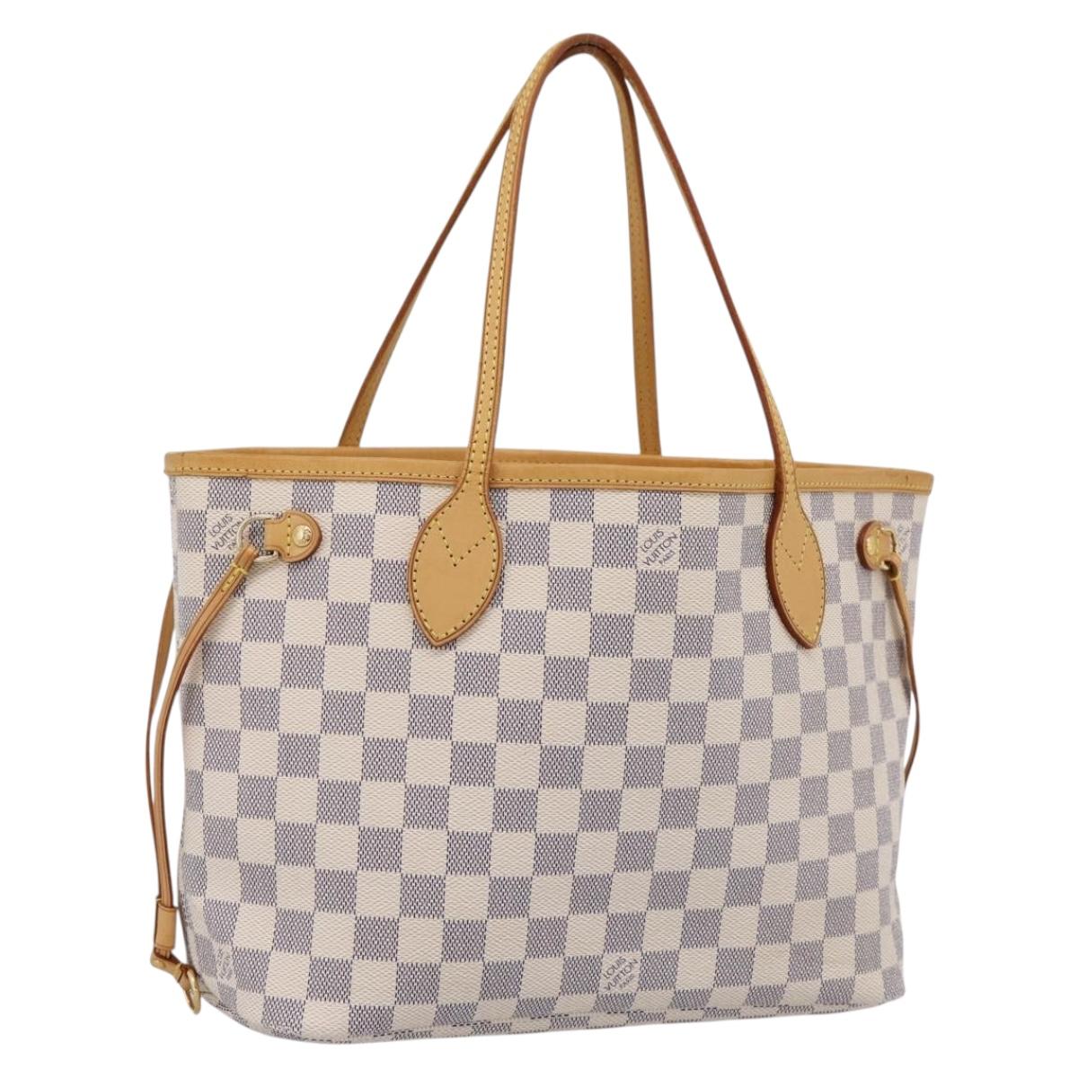 LOUIS VUITTON Damier Azur Neverfull PM Tote Bag N41362 LV Auth 197274V