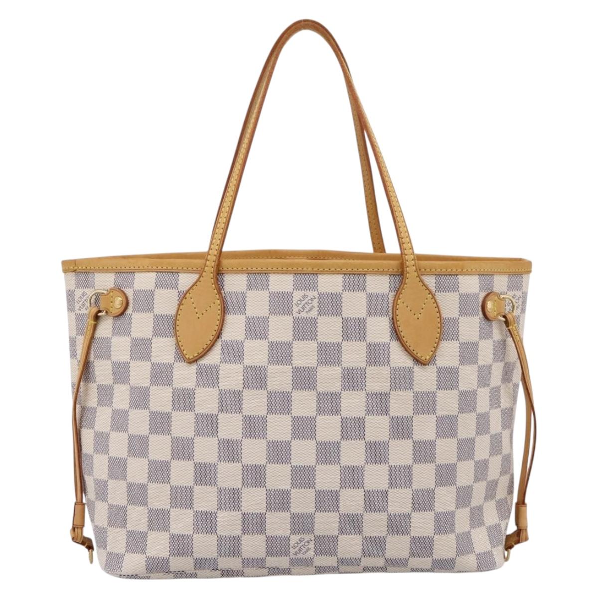 LOUIS VUITTON Damier Azur Neverfull PM Tote Bag N41362 LV Auth 197274V