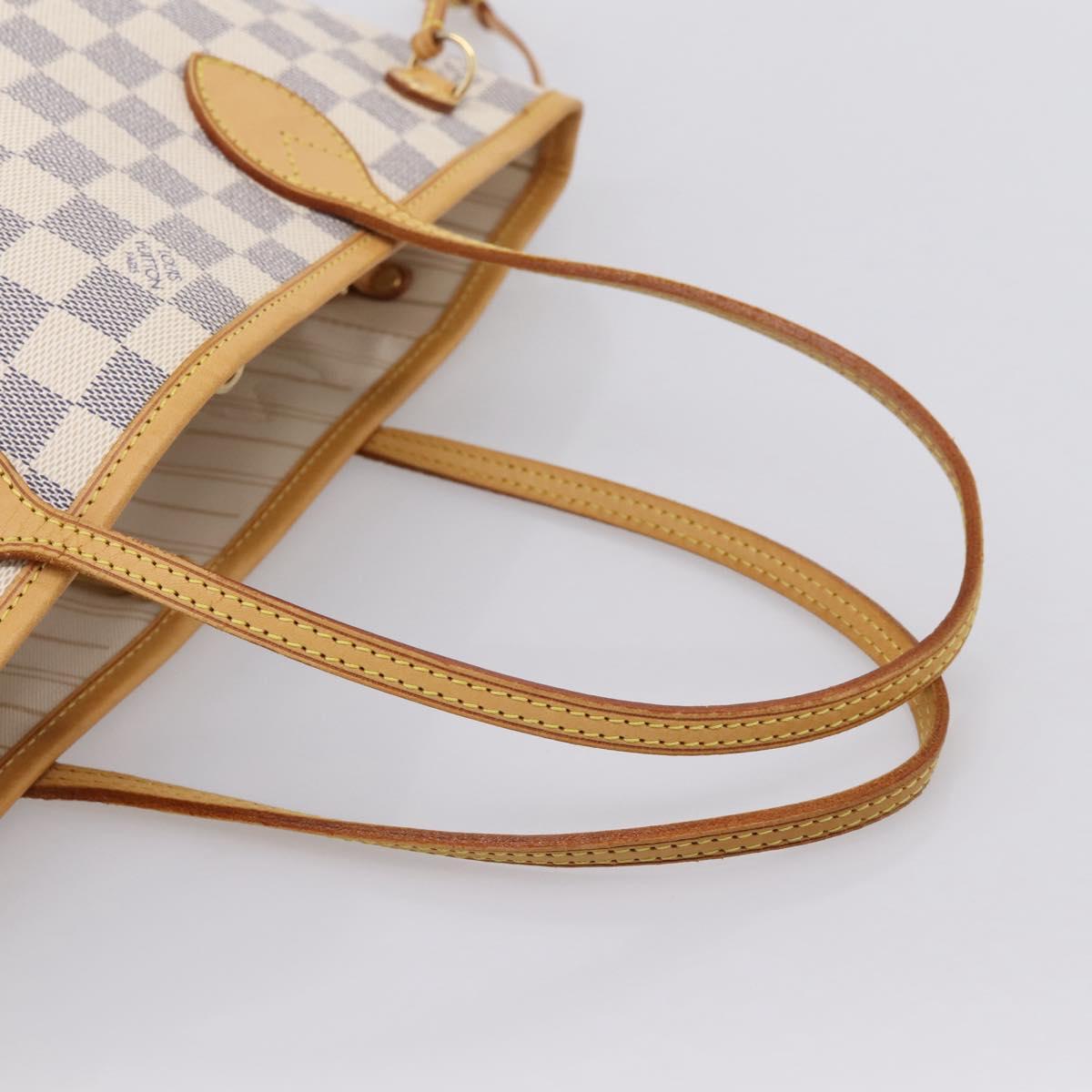 LOUIS VUITTON Damier Azur Neverfull PM Tote Bag N41362 LV Auth 197274V