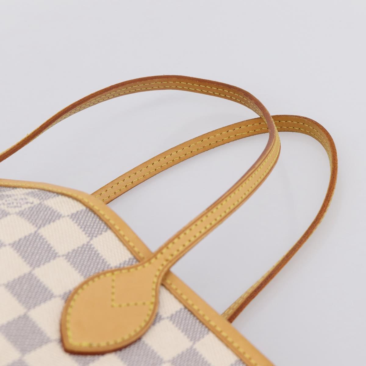 LOUIS VUITTON Damier Azur Neverfull PM Tote Bag N41362 LV Auth 197274V