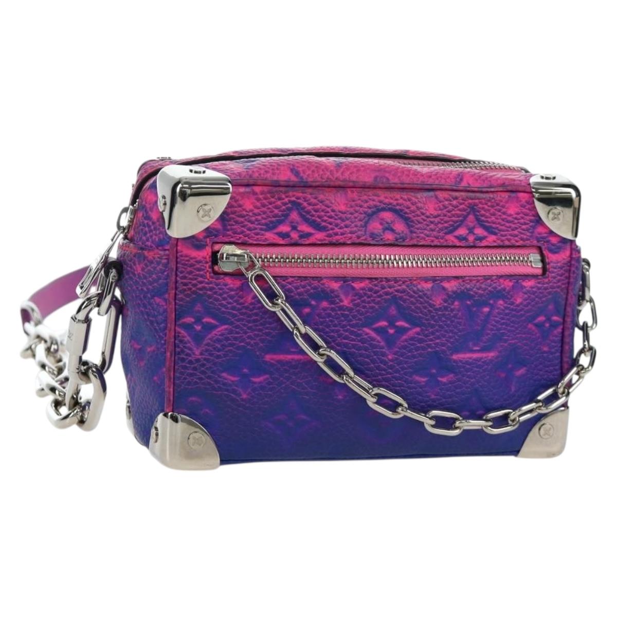 LOUIS VUITTON Taurillon Clemence Illusion Mini Soft Trunk M81219 Auth 197276SM