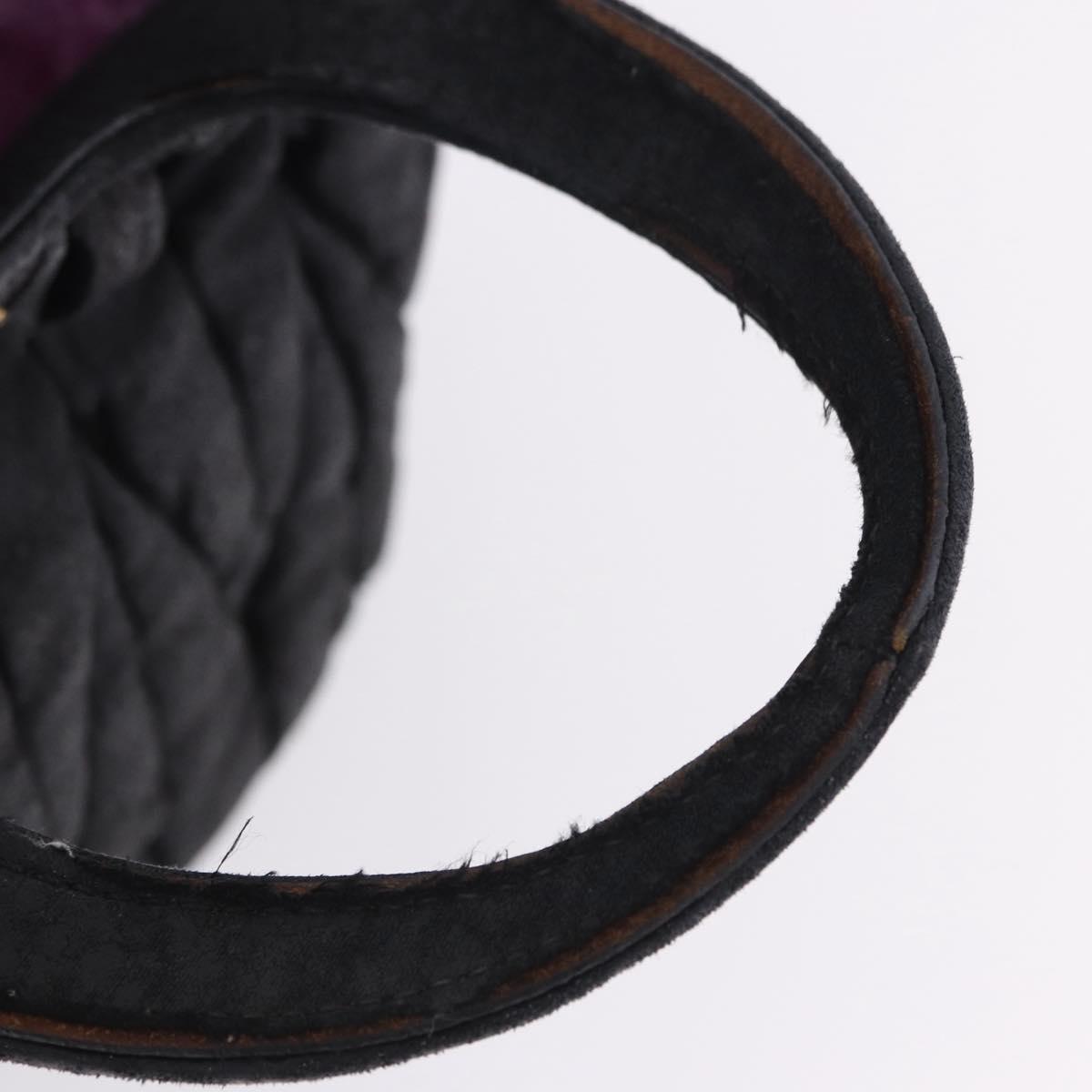 Miu Miu Matelasse Hand Bag Cotton 2way Black Gold Auth 197277
