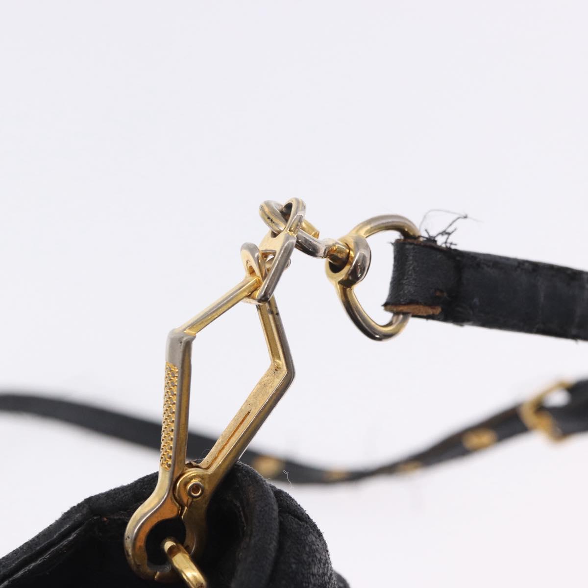 Miu Miu Matelasse Hand Bag Cotton 2way Black Gold Auth 197277