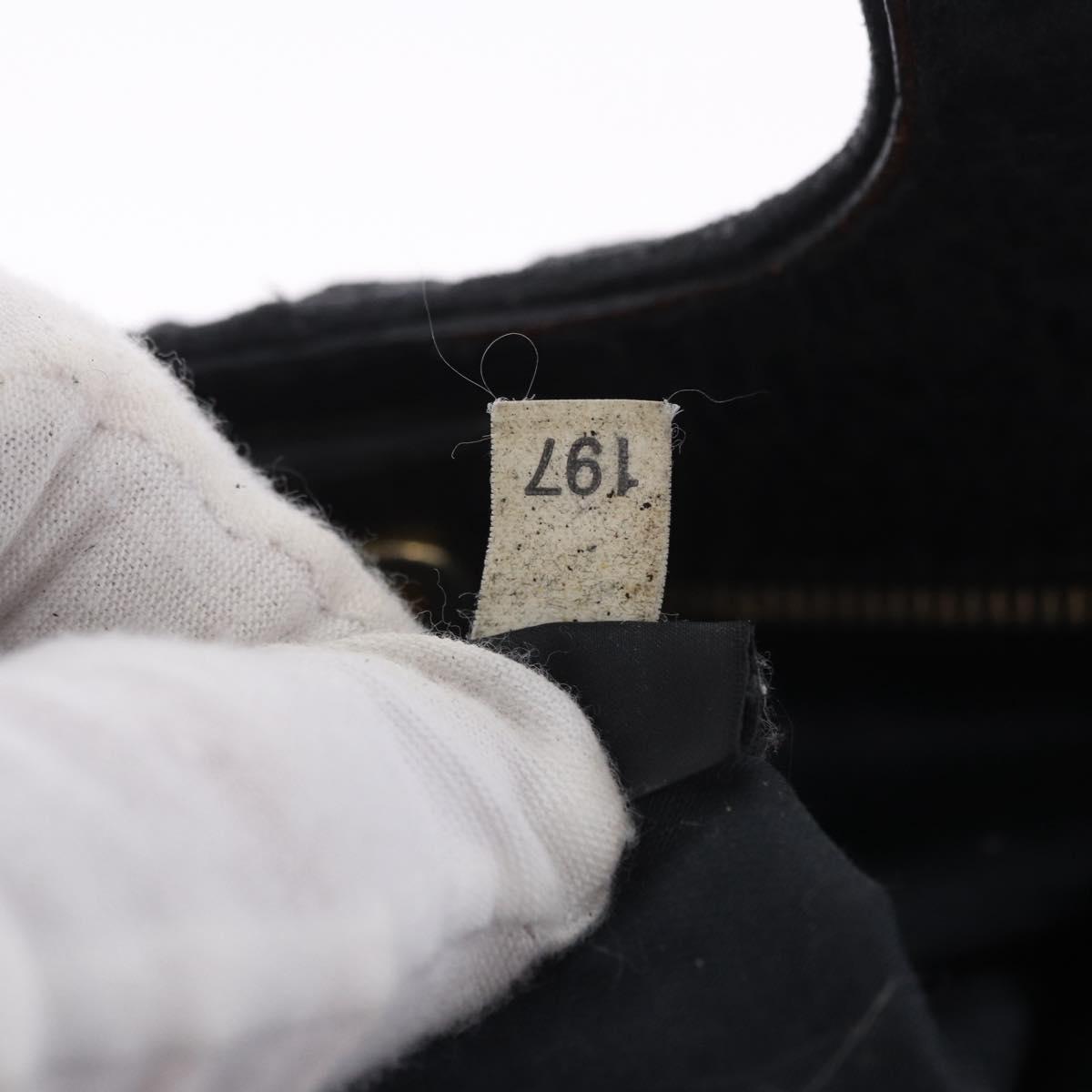 Miu Miu Matelasse Hand Bag Cotton 2way Black Gold Auth 197277