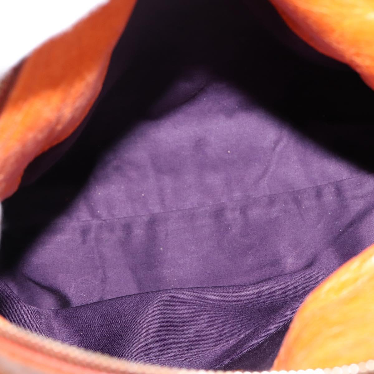 Miu Miu Hand Bag Vitellolux 2way Orange Gold Auth 197281M
