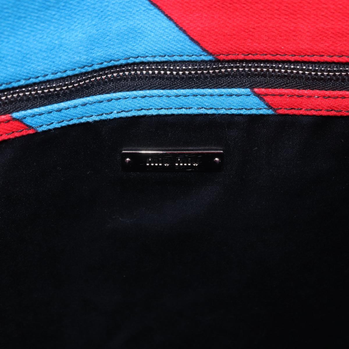 Miu Miu Hand Bag Canvas 2way Multicolor Silver Auth 197284A