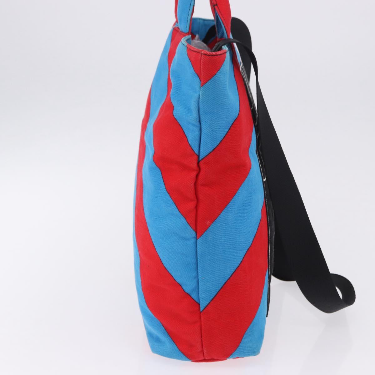 Miu Miu Hand Bag Canvas 2way Multicolor Silver Auth 197284A