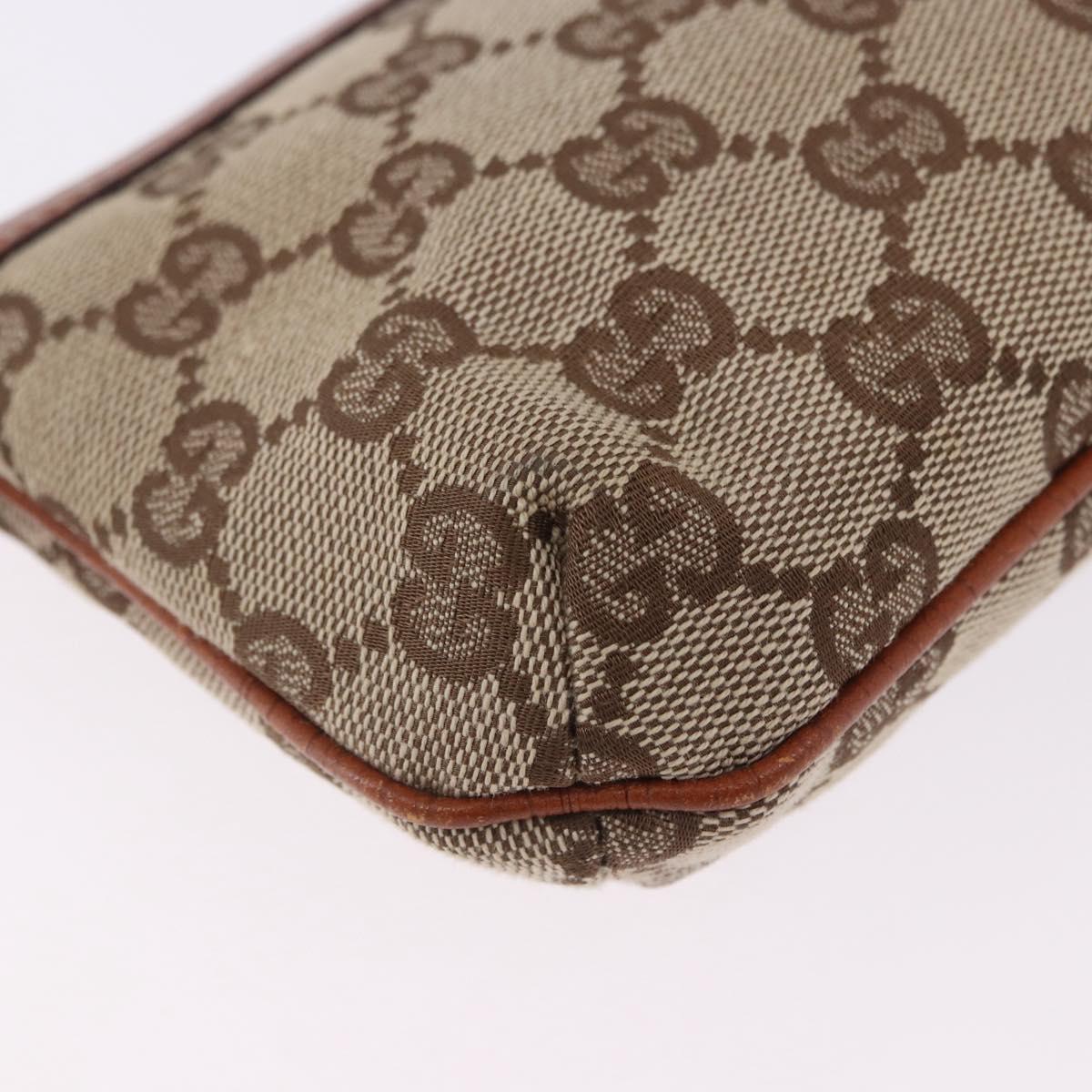 GUCCI GG Canvas Pouch Beige Gold 152507 Auth 197288V