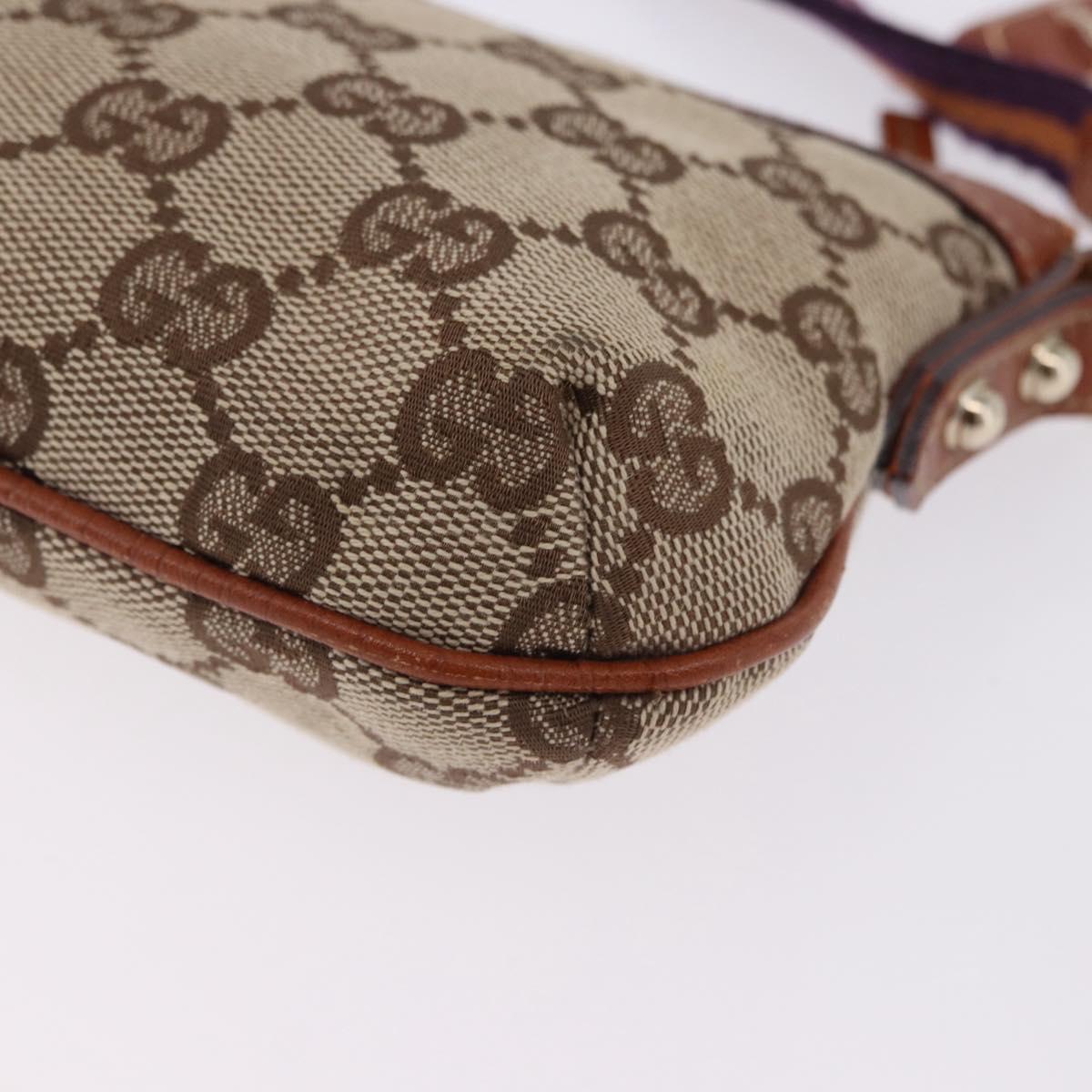 GUCCI GG Canvas Pouch Beige Gold 152507 Auth 197288V