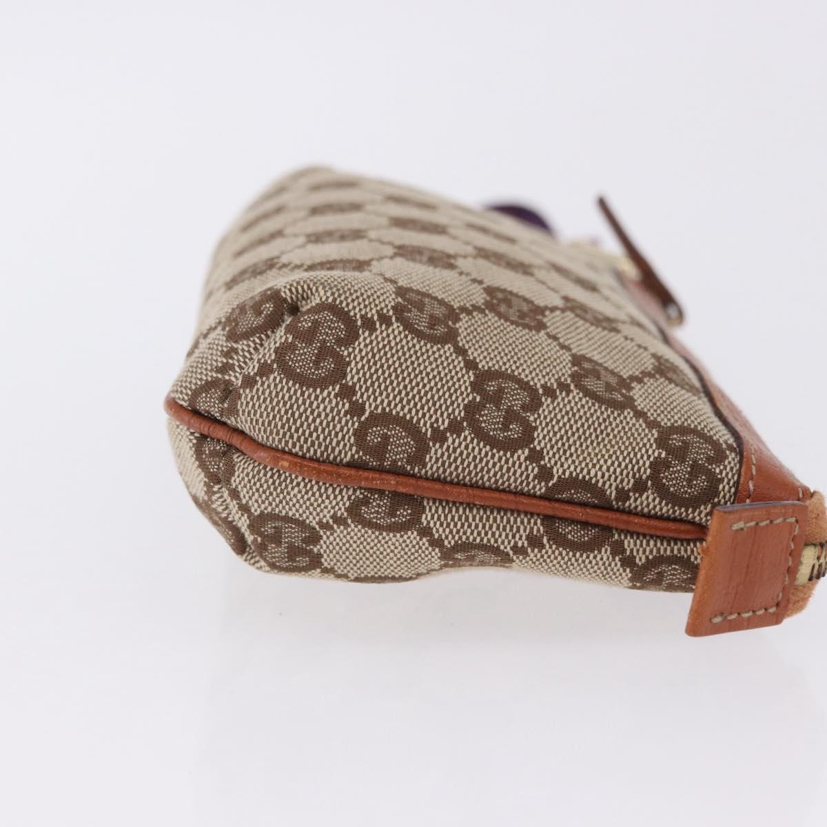 GUCCI GG Canvas Pouch Beige Gold 152507 Auth 197288V