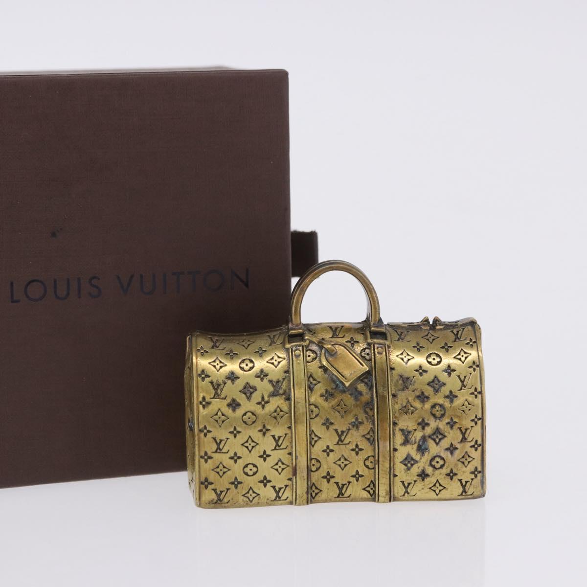 LOUIS VUITTON Monogram Keepall Motif Paper Weight metal Gold LV Auth 197289M